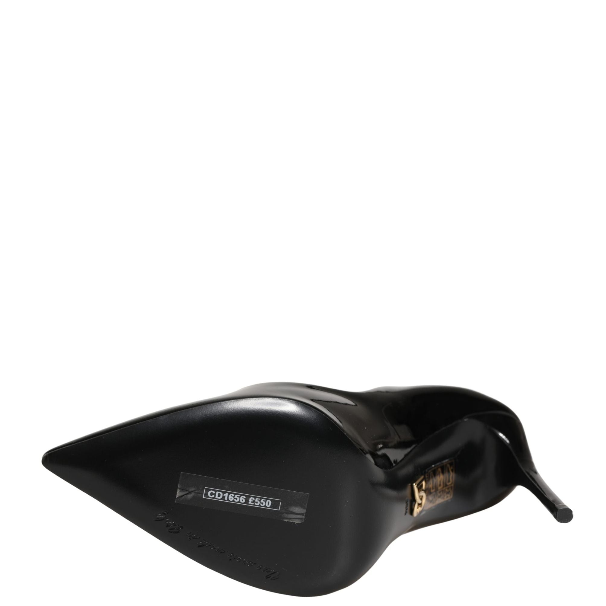 Dolce & Gabbana Black Calf Leather Stiletto Heels Pumps Shoes