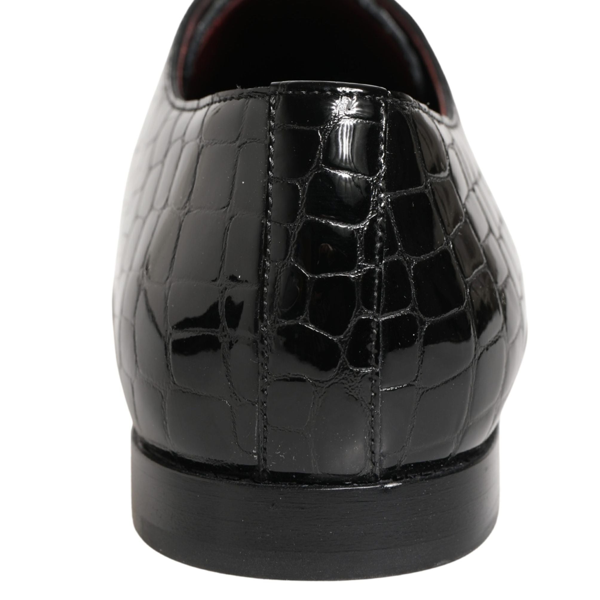 Dolce & Gabbana Black Exotic Leather Derby Men Dress Shoes