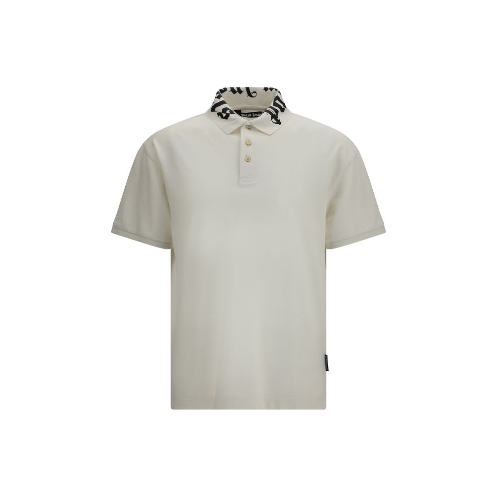 Palm Angels White Cotton Polo Shirt
