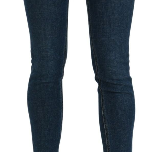 Dolce & Gabbana Blue Slim Fit Cropped Mid Waist Denim Jeans