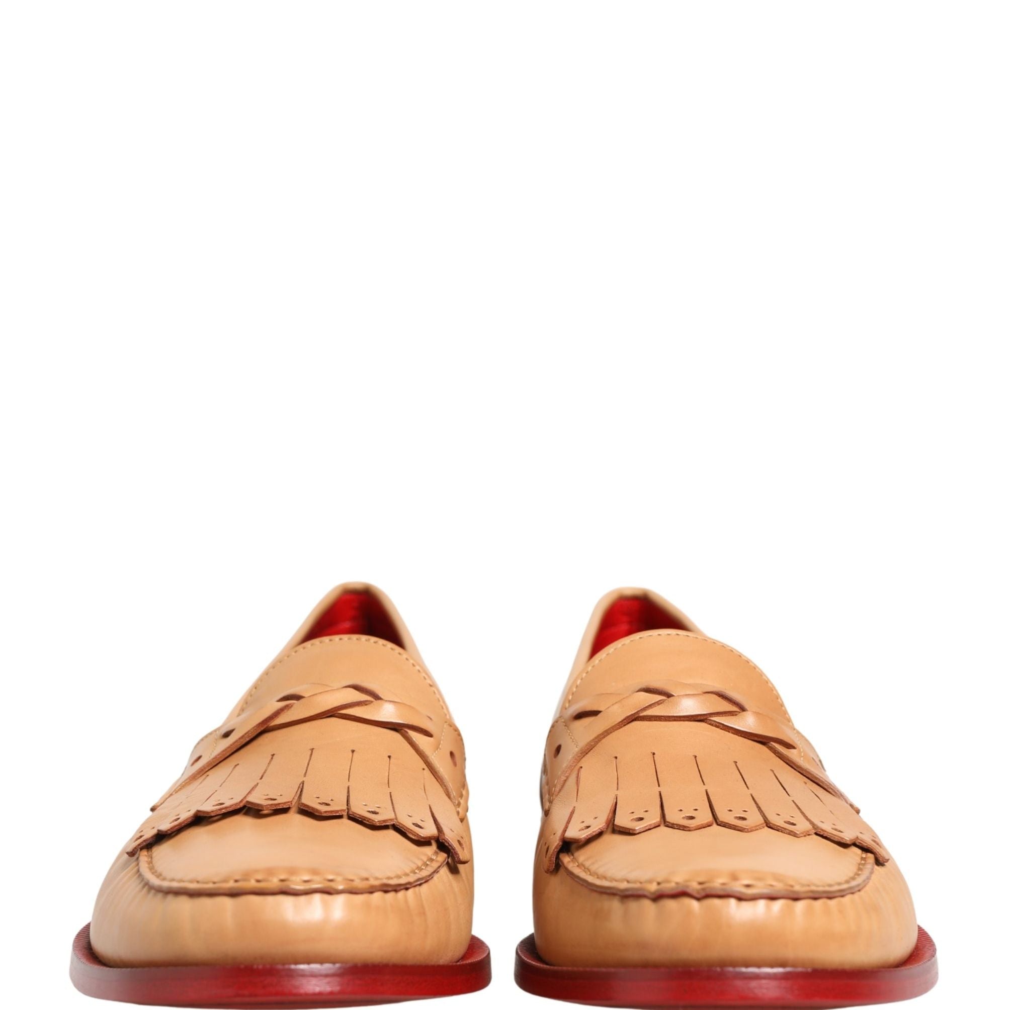 Dolce & Gabbana Beige Tassel Leather Men Slip On Loafers Shoes