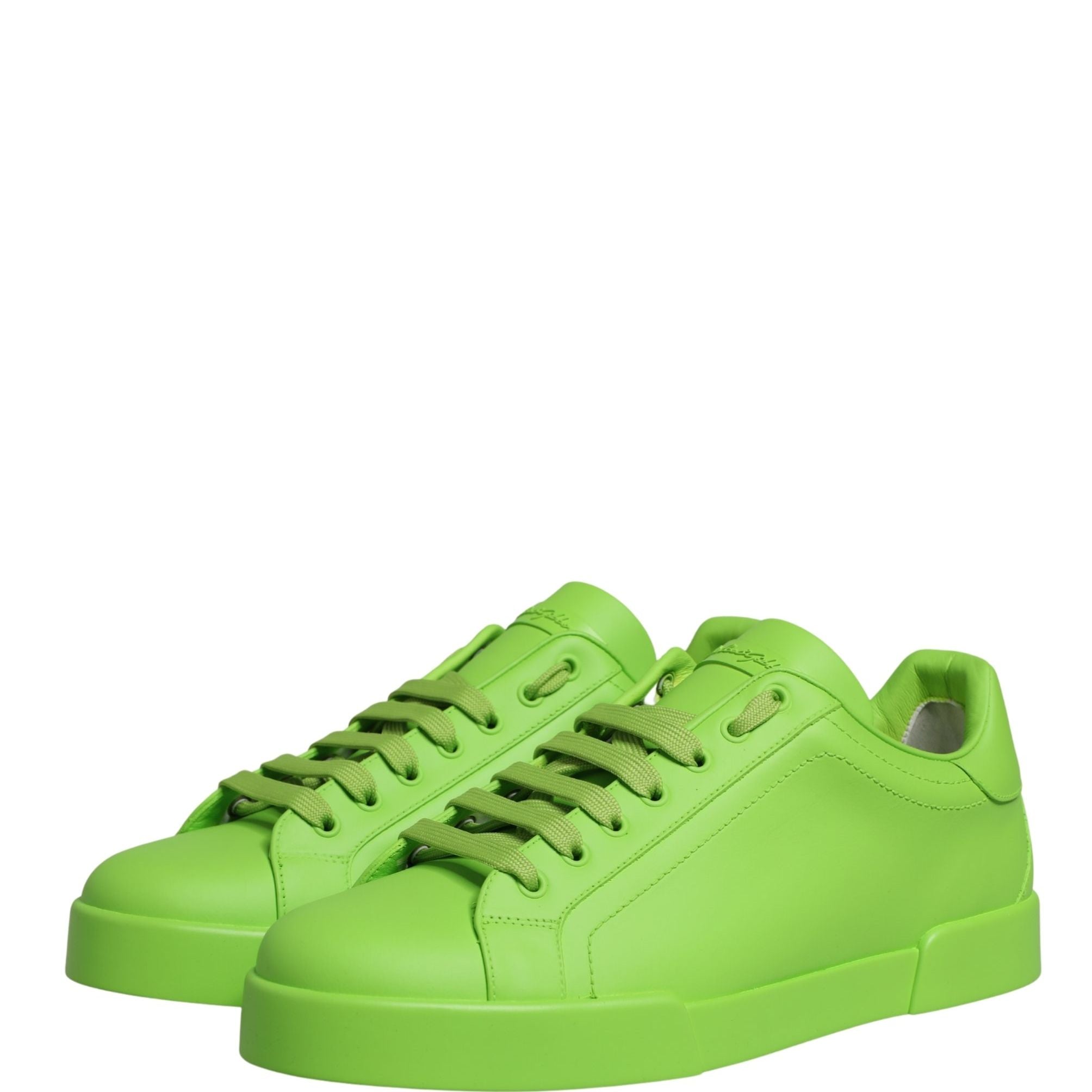 Dolce & Gabbana Green Leather Portofino Low Top Sneakers Shoes