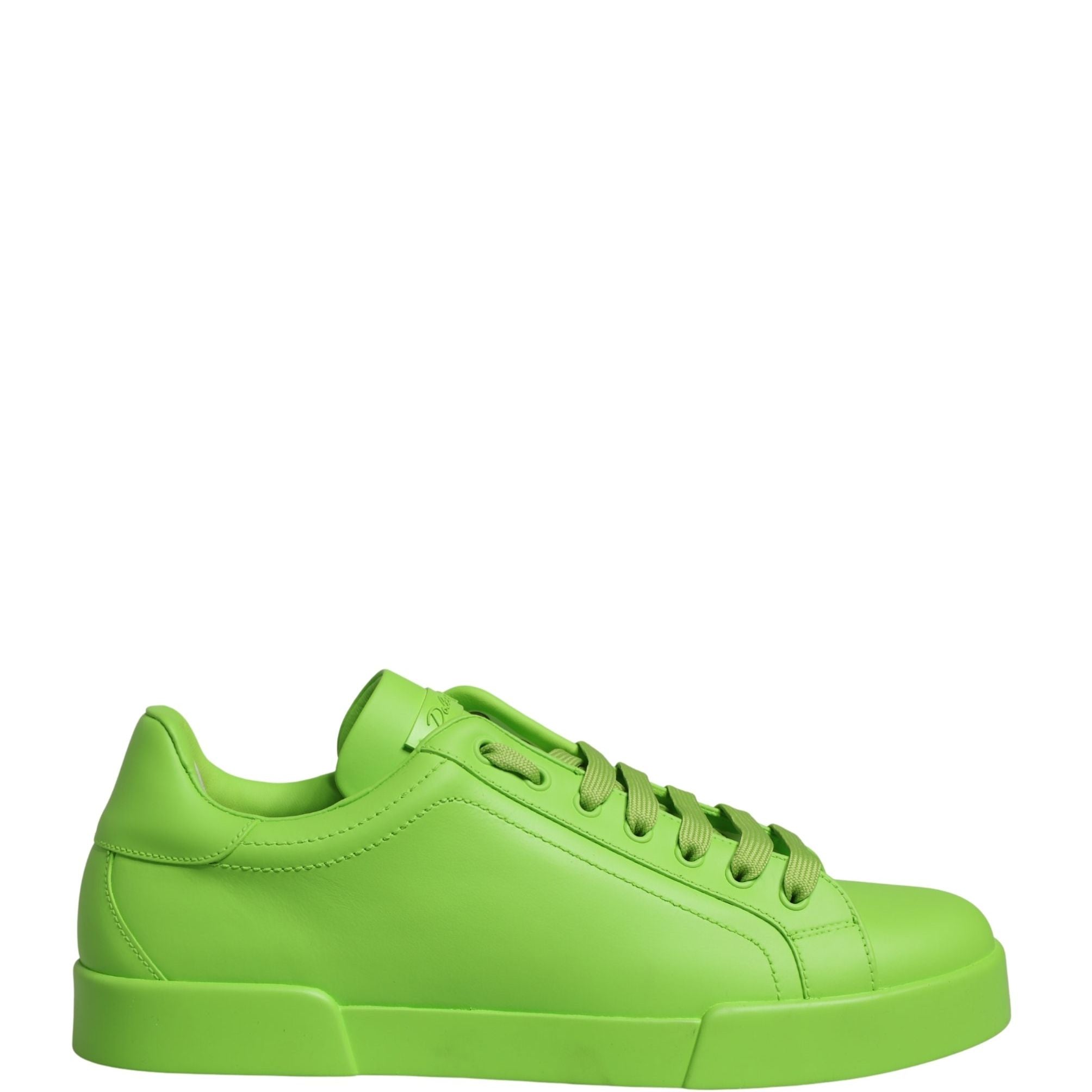Dolce & Gabbana Green Leather Portofino Low Top Sneakers Shoes