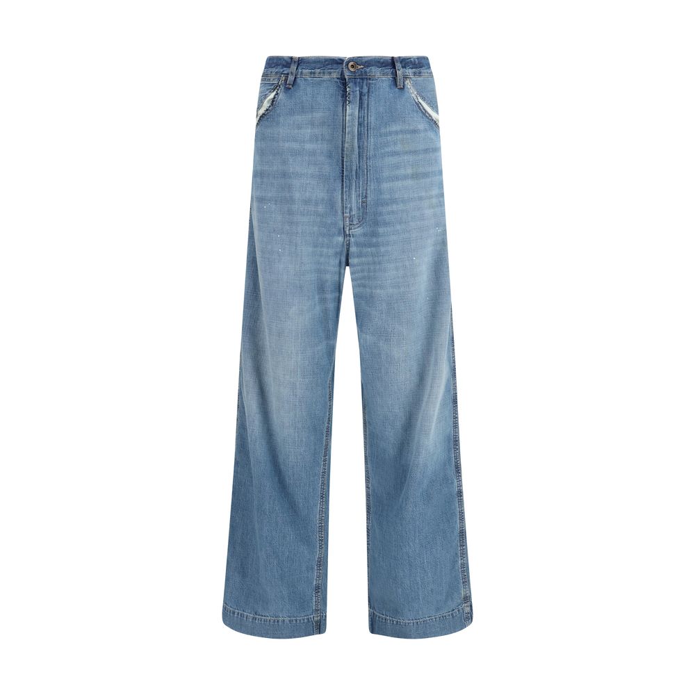 Maison Margiela Blue Cotton Straight-Leg Jeans