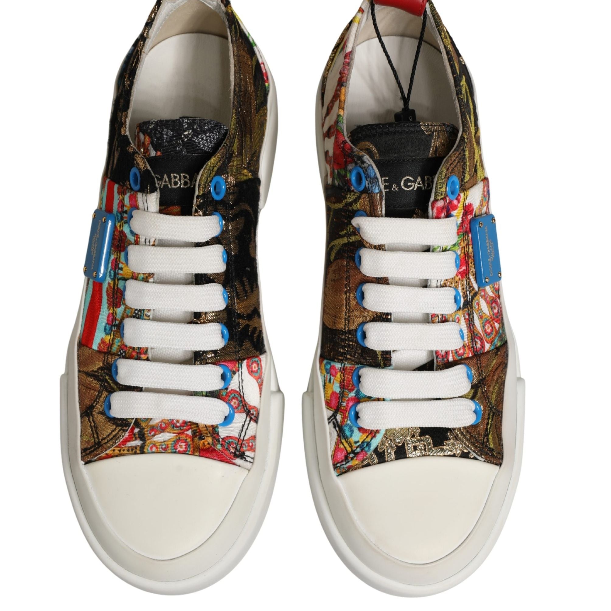 Dolce & Gabbana Multicolor Patchwork Low Top Sneakers Shoes