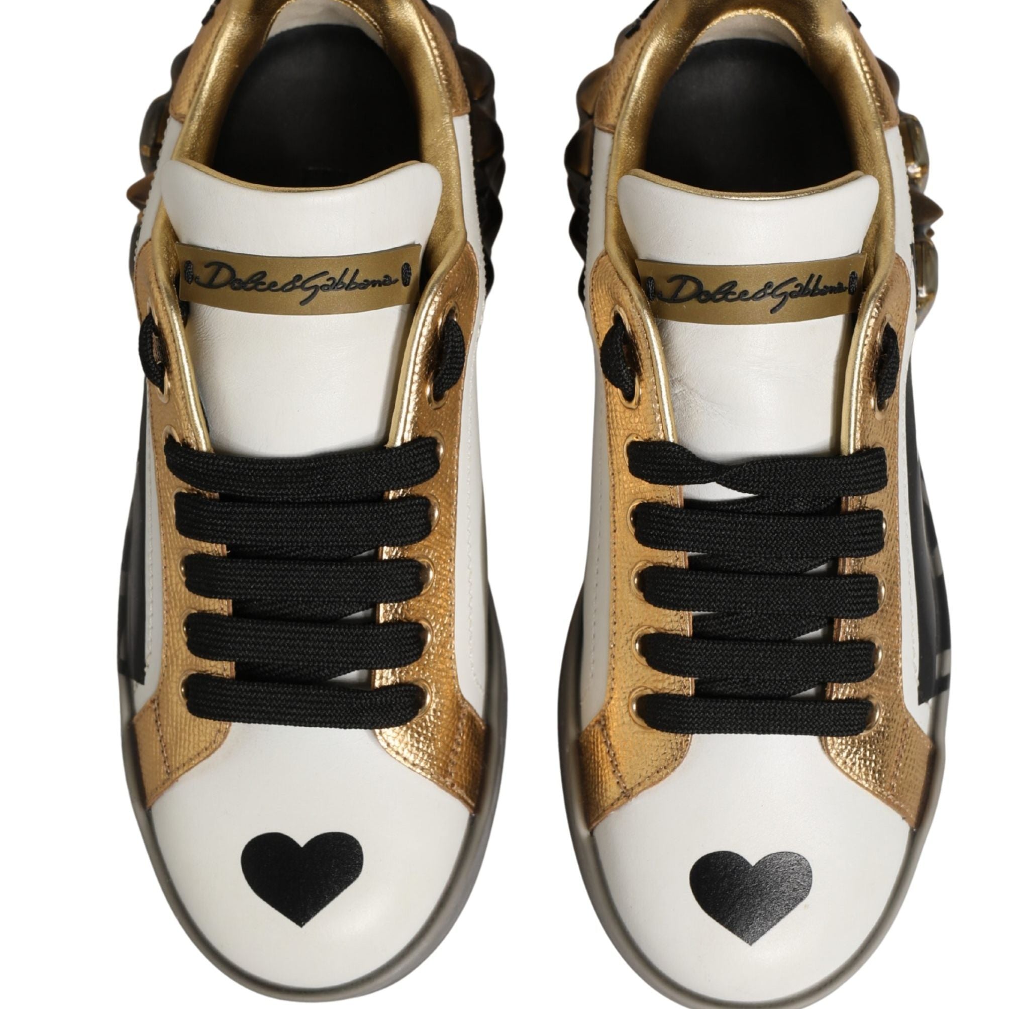 Dolce & Gabbana Multicolor Crystal StuddedLOVE Sneakers Shoes