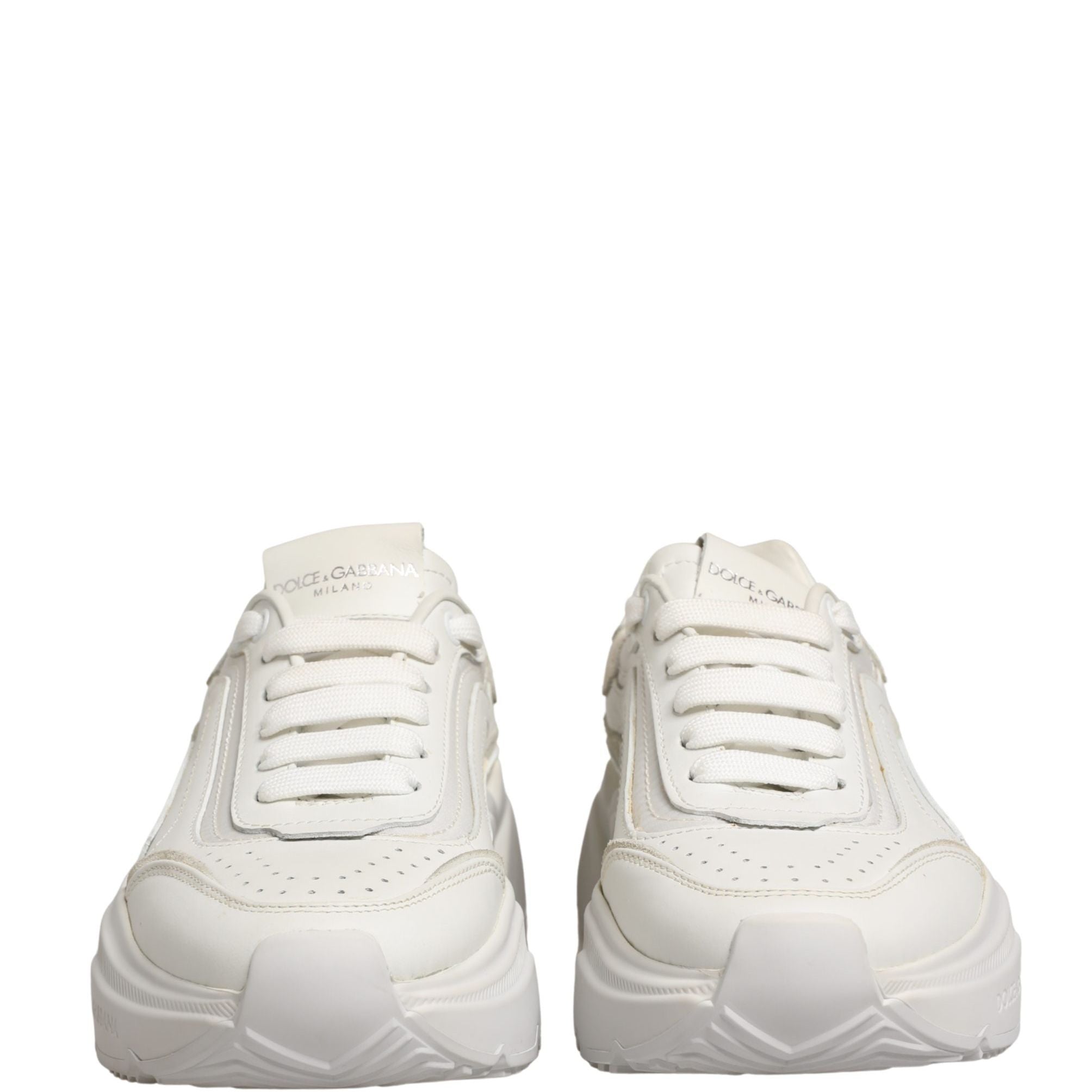 Dolce & Gabbana White Leather Daymaster Low Top Sneakers Shoes