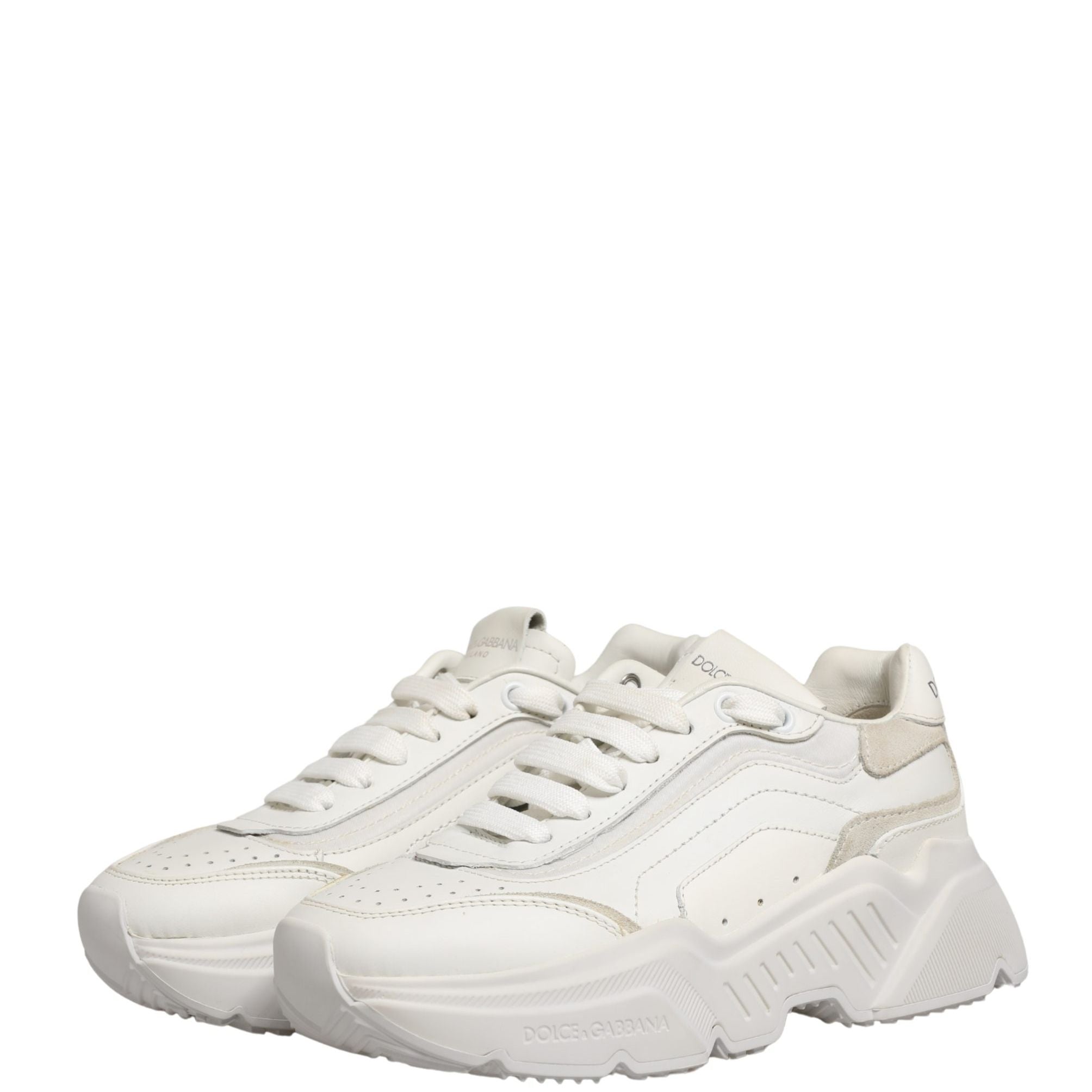 Dolce & Gabbana White Leather Daymaster Low Top Sneakers Shoes