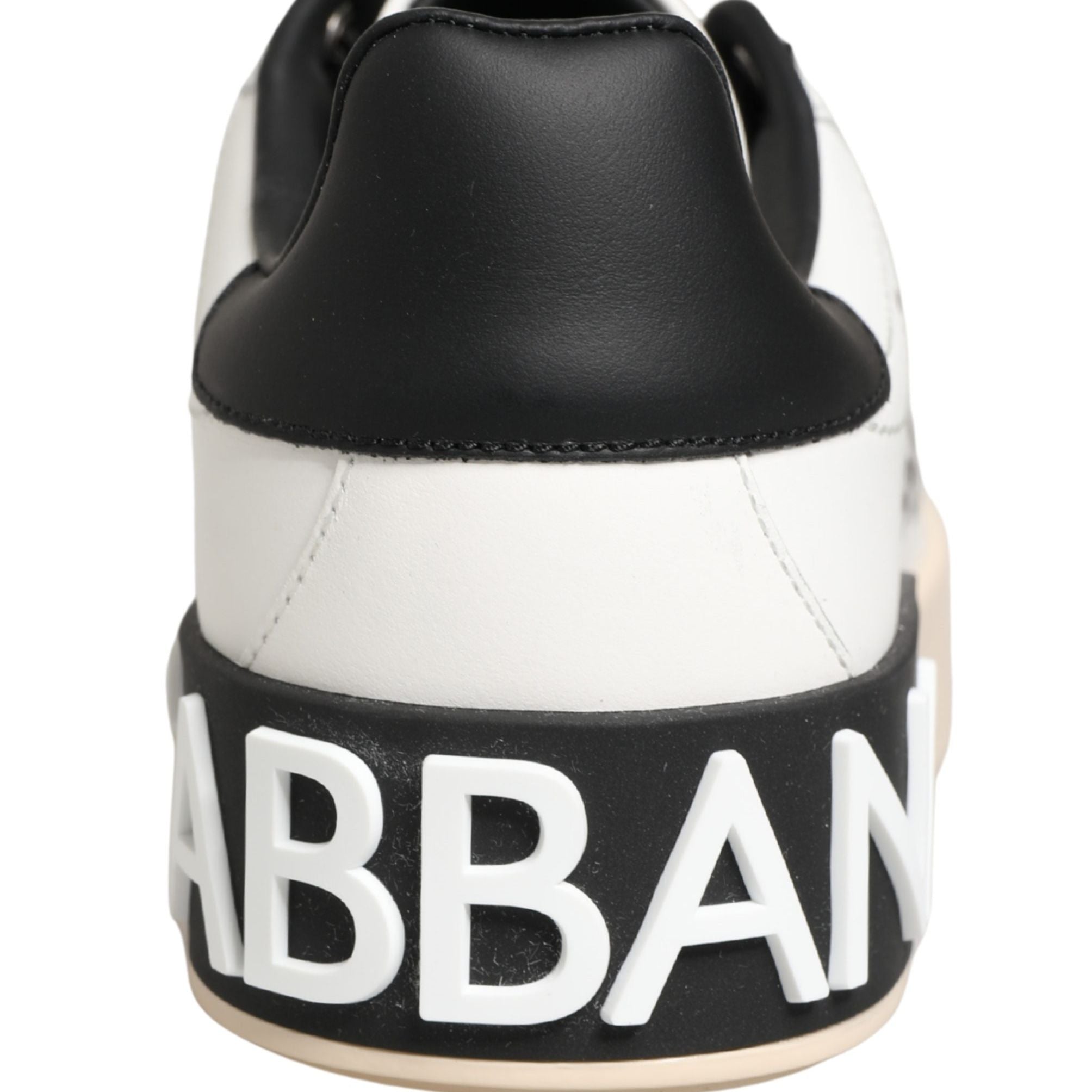 Dolce & Gabbana White Low Top Portofino Leather Sneakers Shoes