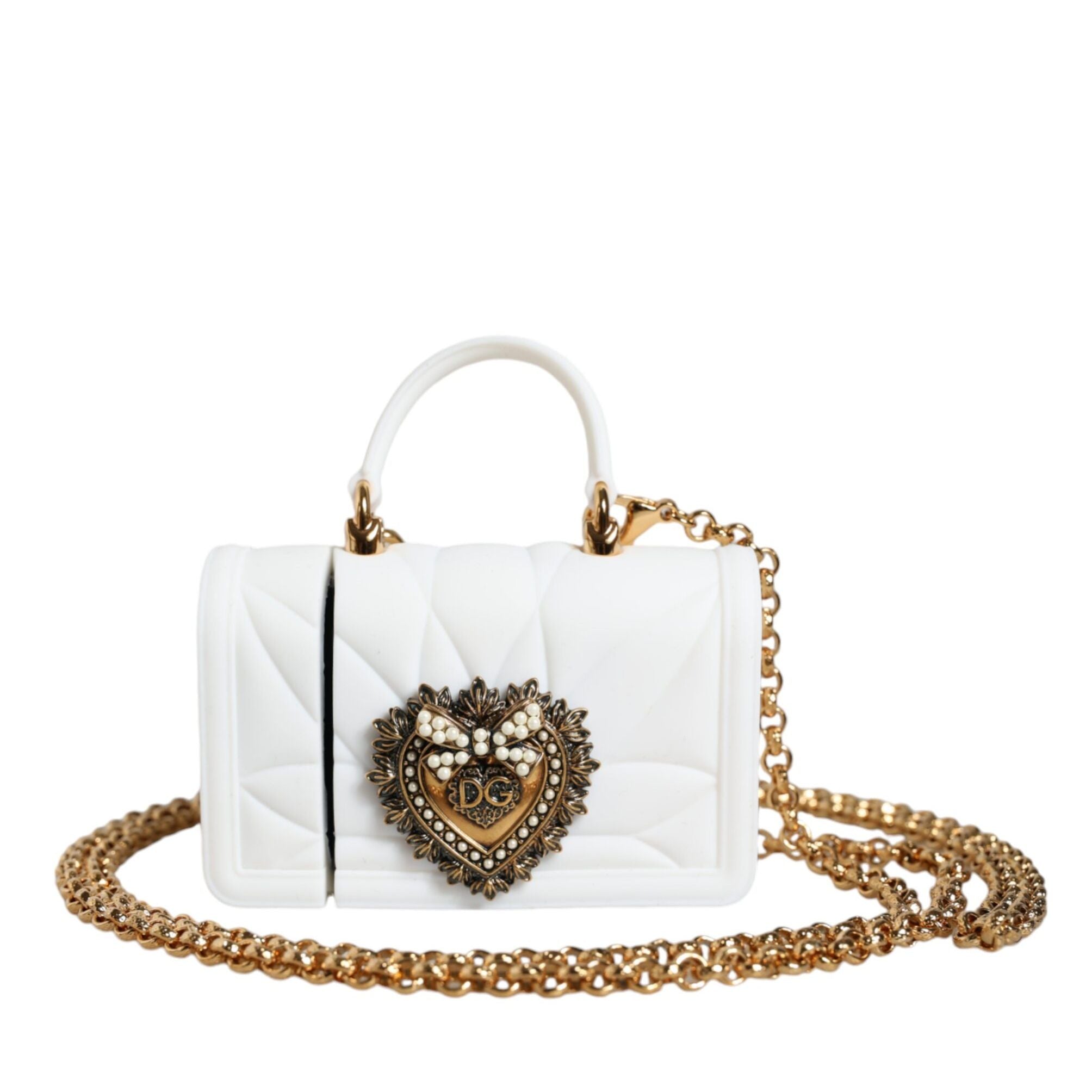 Dolce & Gabbana White Synthetic Airpod Holder