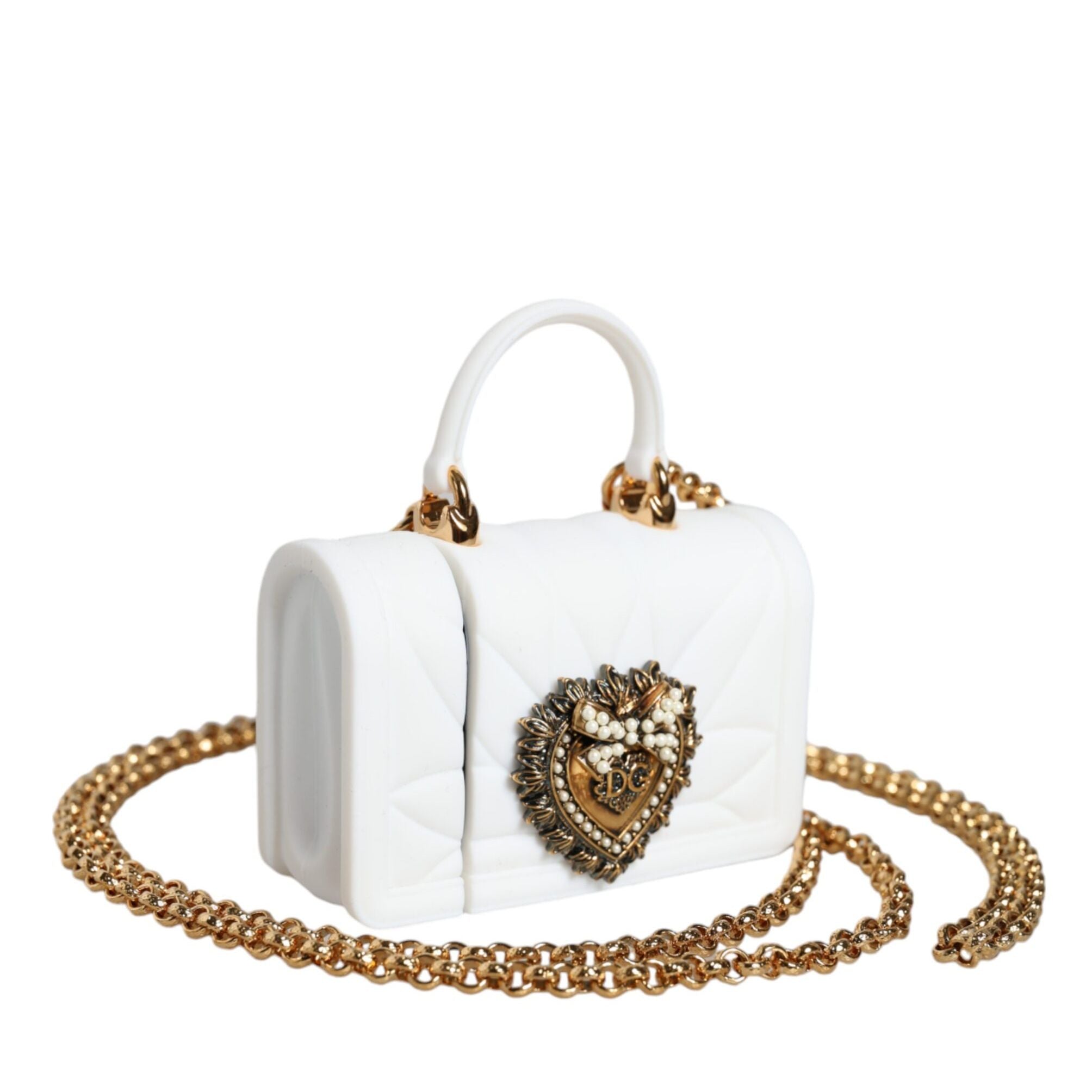 Dolce & Gabbana White Synthetic Airpod Holder
