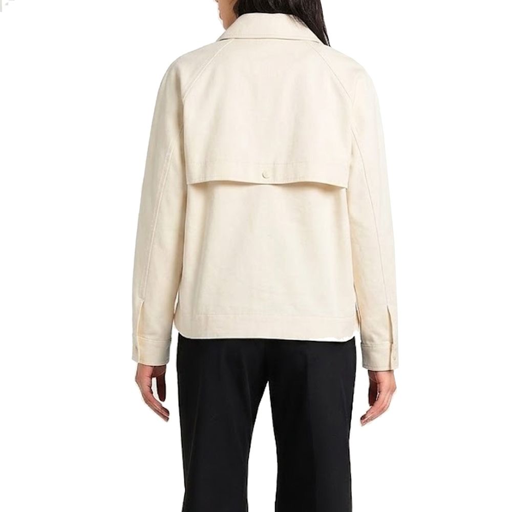 Herno White Cotton Full-Length Jacket