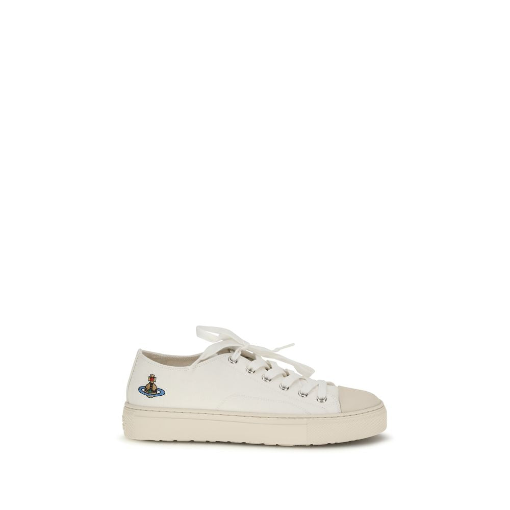 Vivienne Westwood White Fabric Low Top Sneakers