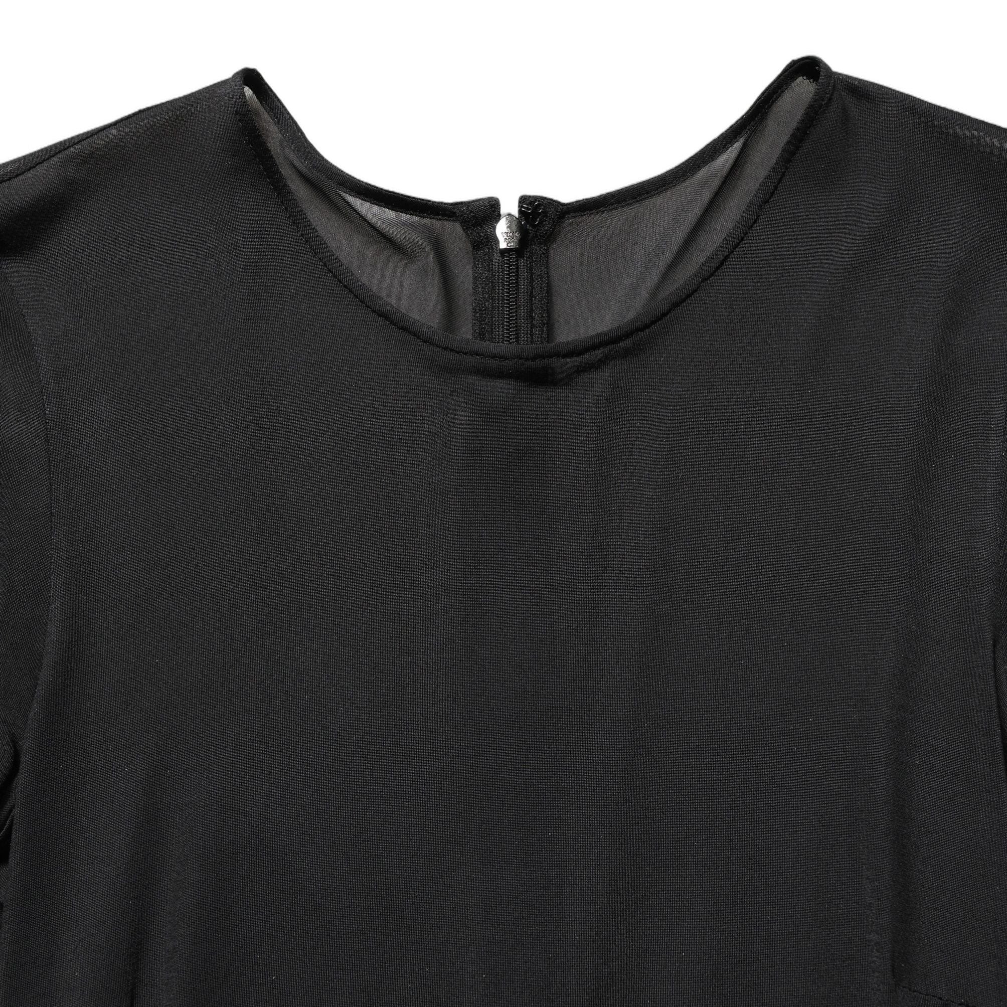 Dolce & Gabbana Black Sheer Long Sleeves Sheath Midi Dress