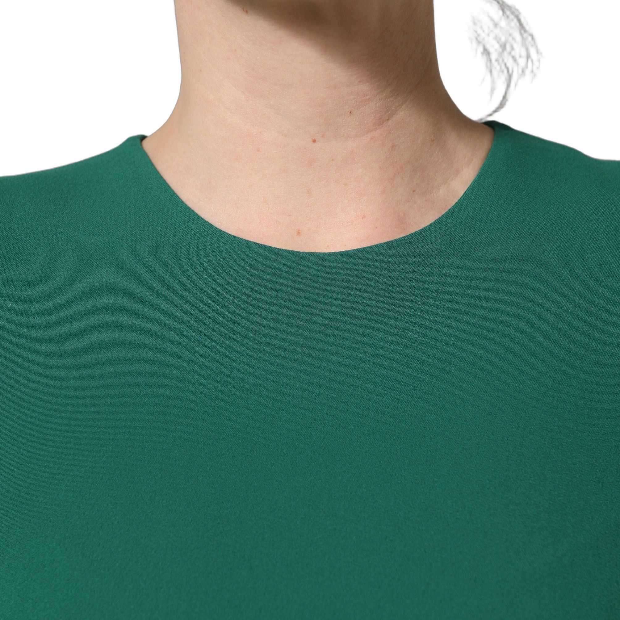 Dolce & Gabbana Green Viscose Long Sleeves A-line Mini Dress