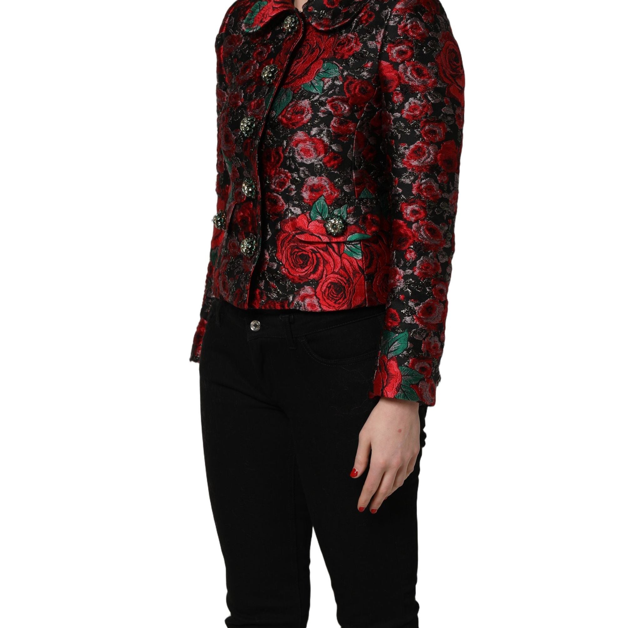 Dolce & Gabbana Multicolor Floral Brocade ButtonBlazer Jacket
