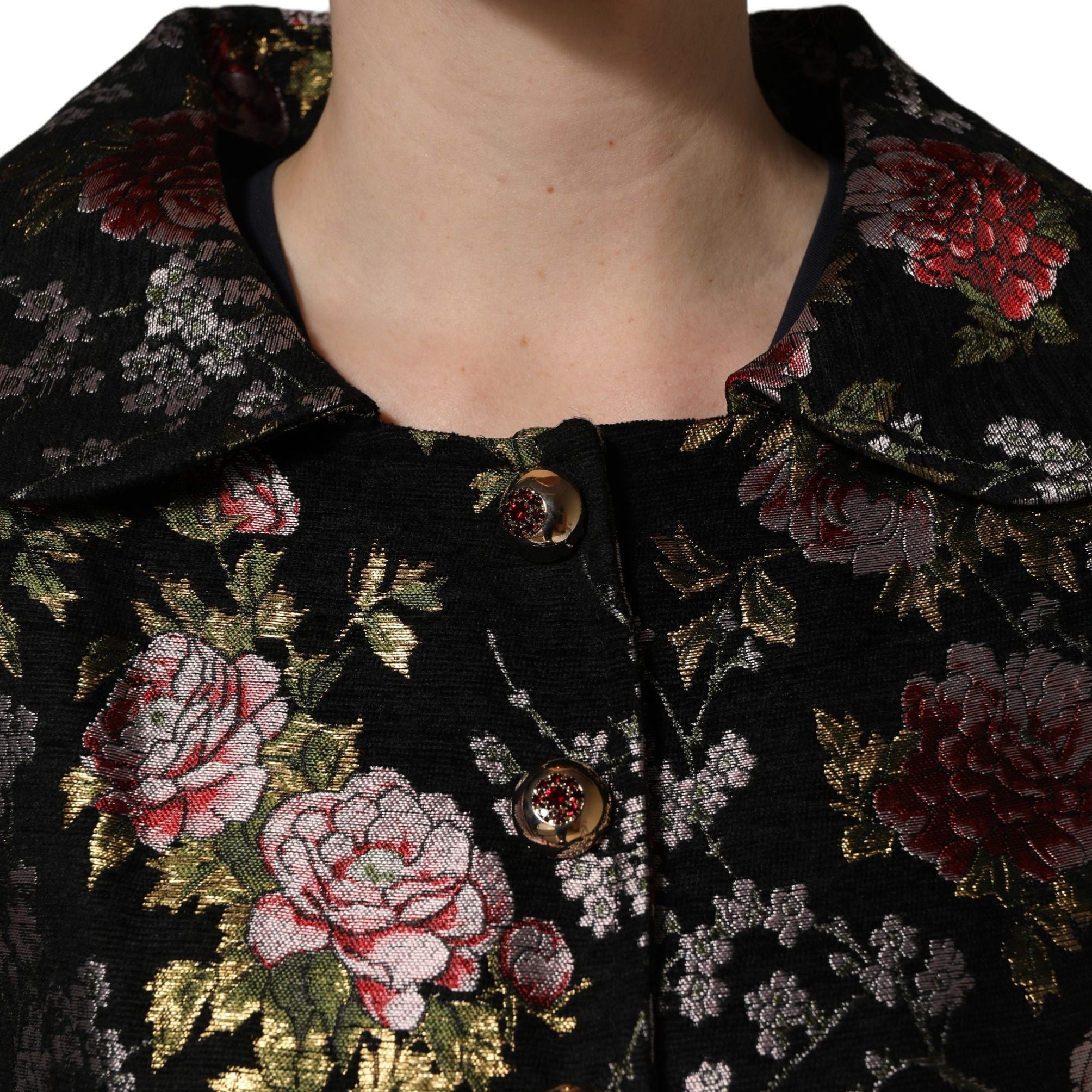 Dolce & Gabbana Multicolor Floral Brocade Blazer Jacket
