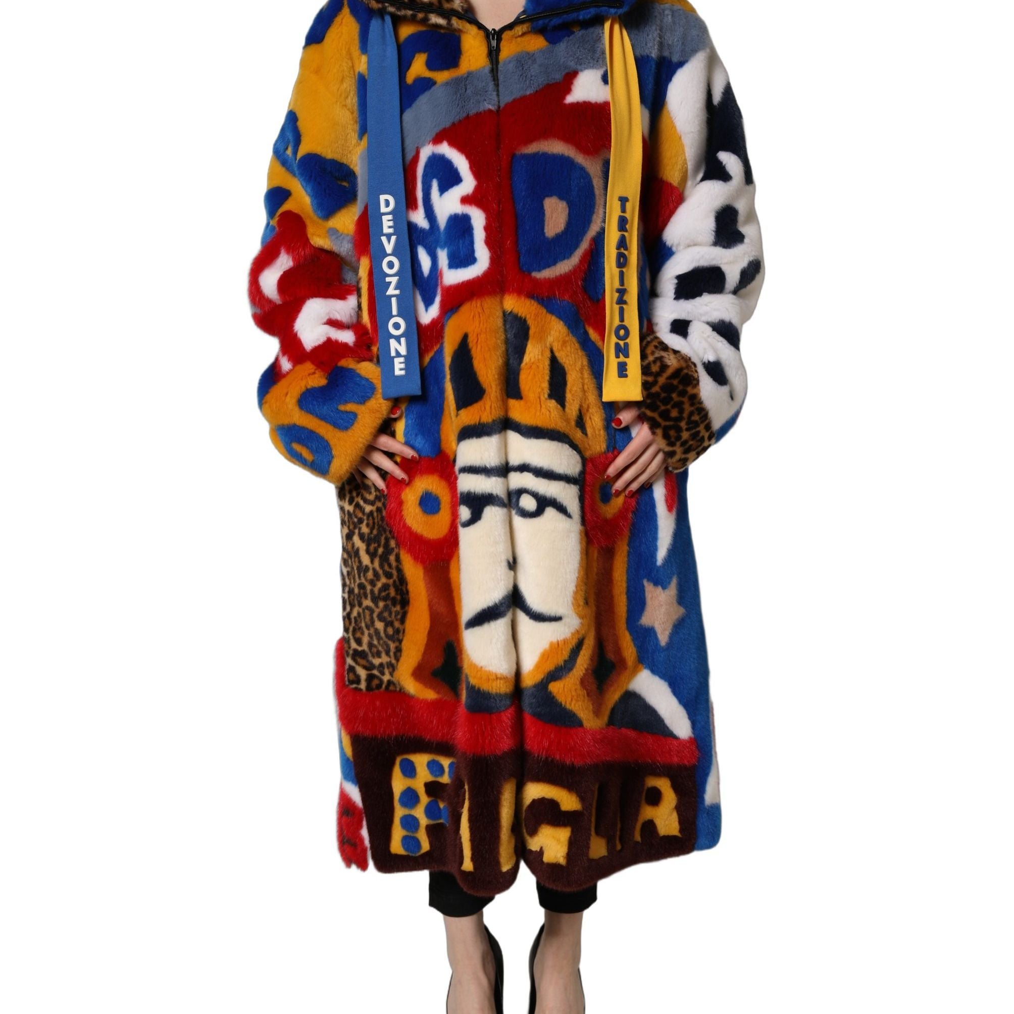 Dolce & Gabbana Multicolor Graffiti Print Zip Hooded Jacket