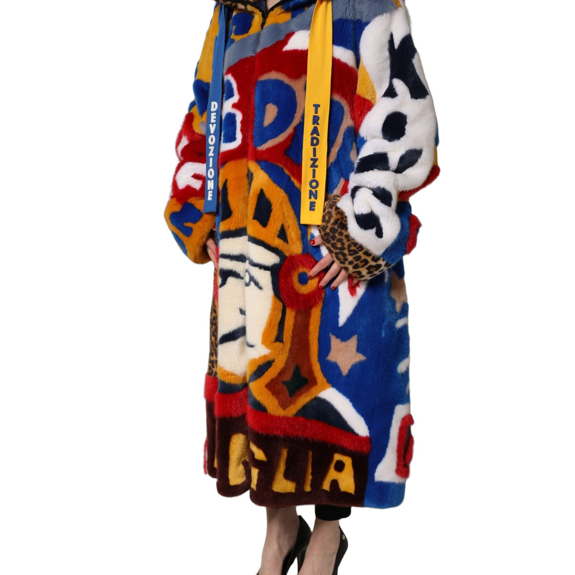 Dolce & Gabbana Multicolor Graffiti Print Zip Hooded Jacket