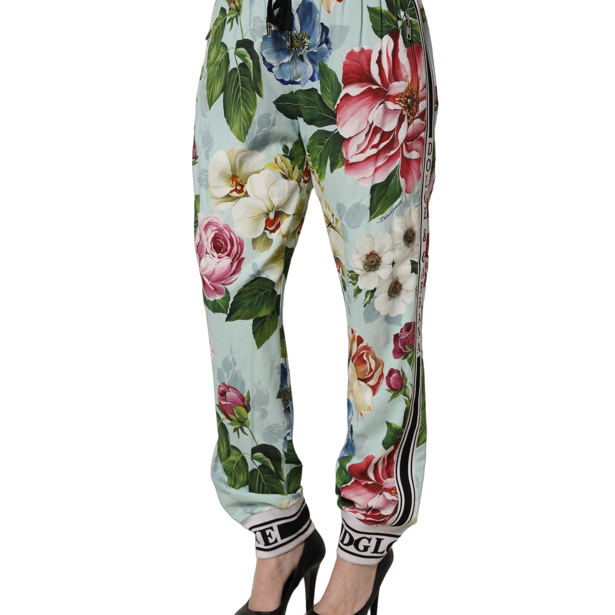 Dolce & Gabbana Multicolor Floral Joggers Trouser Pants