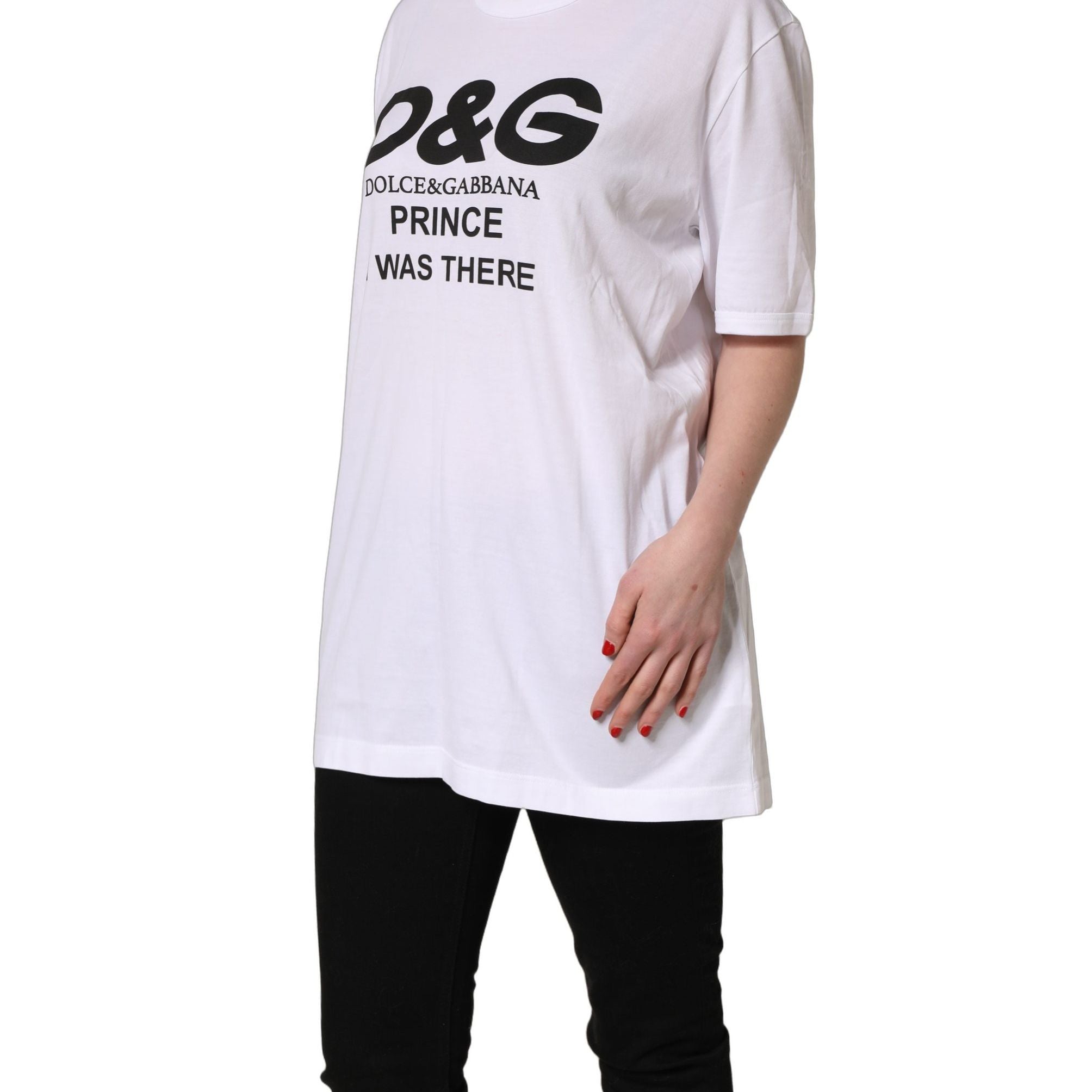 Dolce & Gabbana White D&G PRINCE I WAS THERE Crew Neck T-shirt