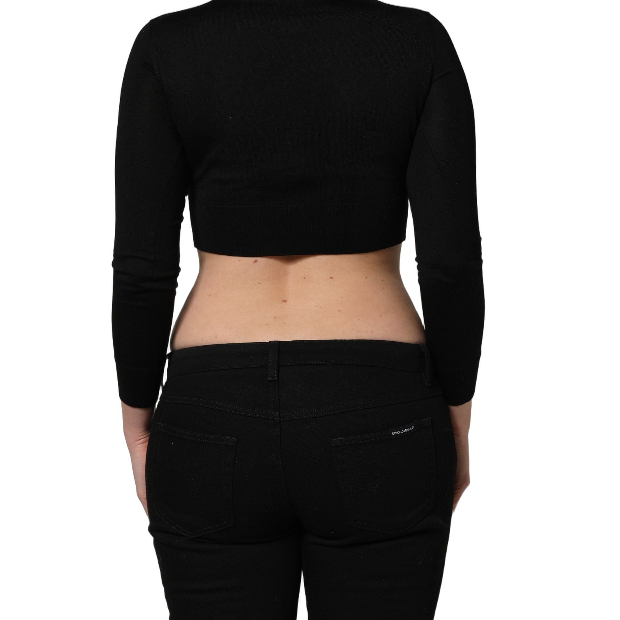 Dolce & Gabbana Black Graphic Print Long-Sleeved Top