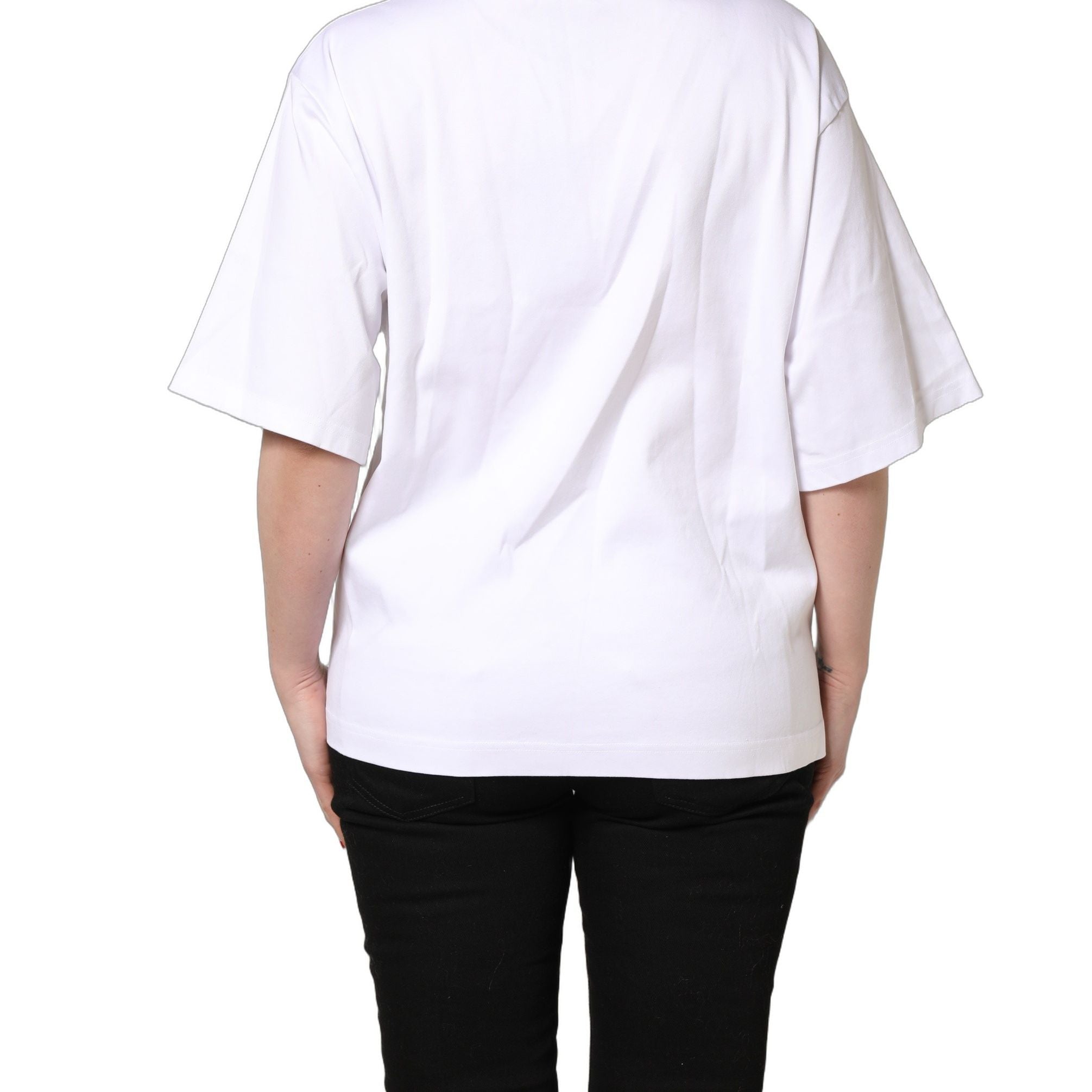 Dolce & Gabbana White I'm A Super Model Fan Print Jersey T-shirt