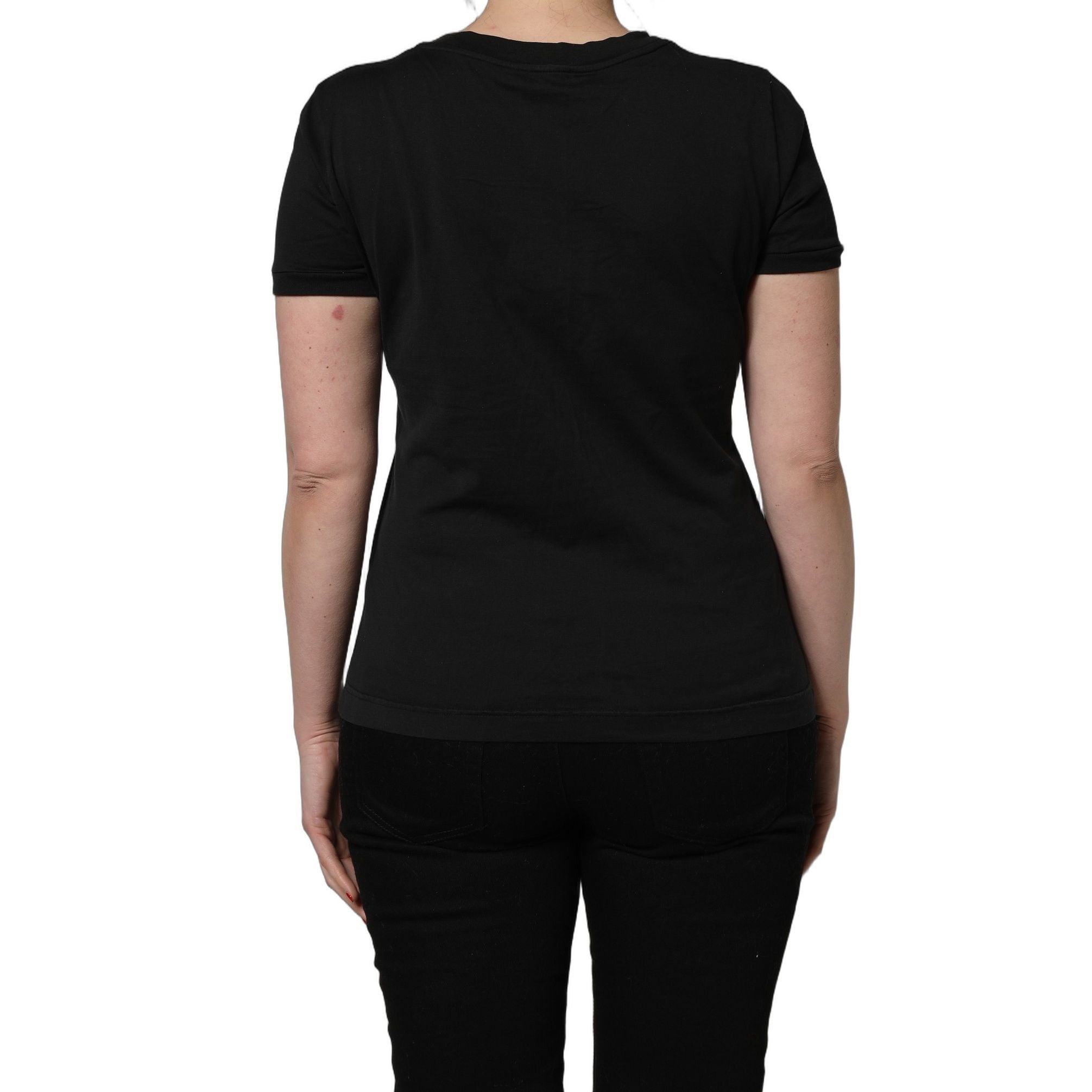 Dolce & Gabbana Black Cotton Short-Sleeve Crew Neck T-shirt