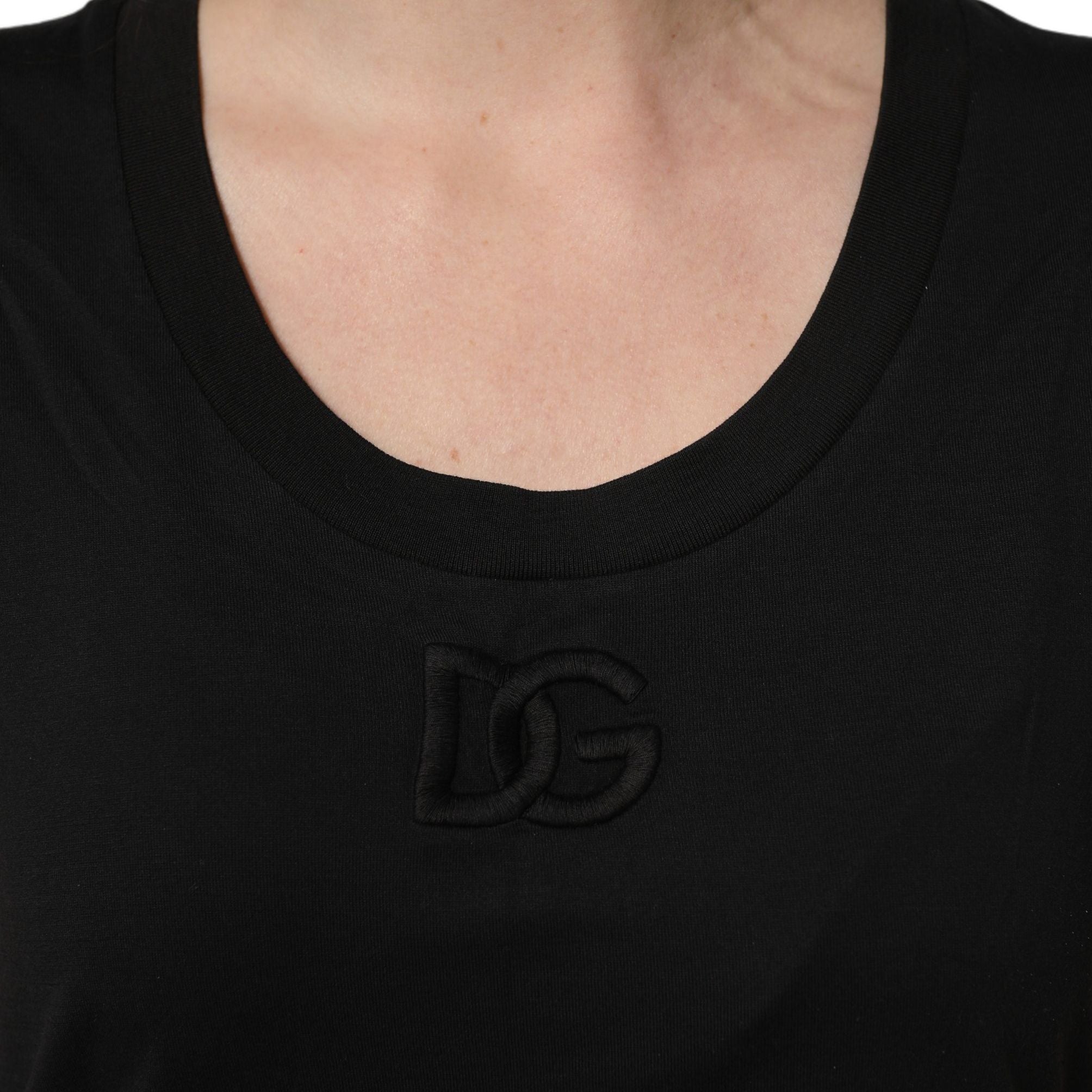 Dolce & Gabbana Black Cotton Short-Sleeve Crew Neck T-shirt