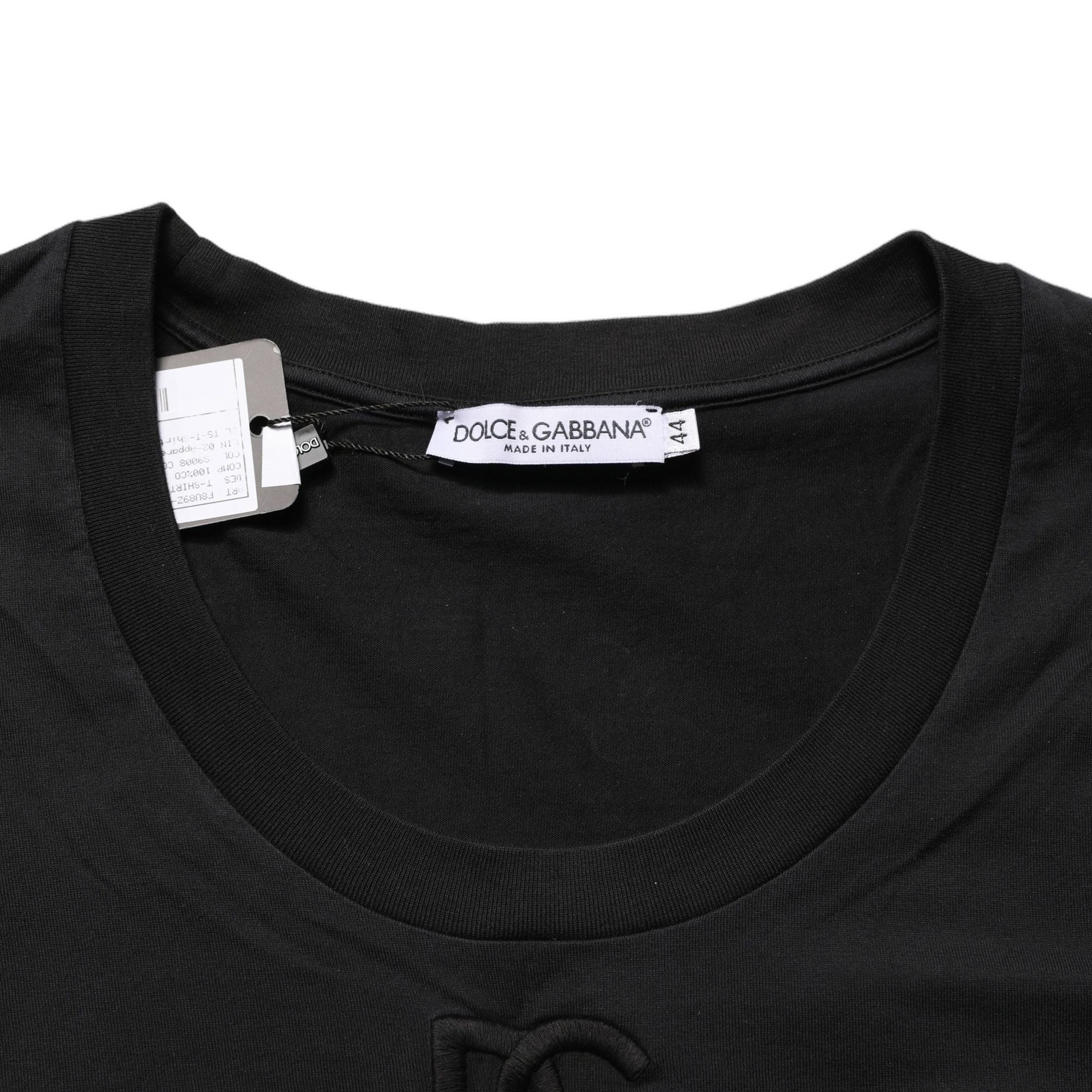 Dolce & Gabbana Black Cotton Short-Sleeve Crew Neck T-shirt