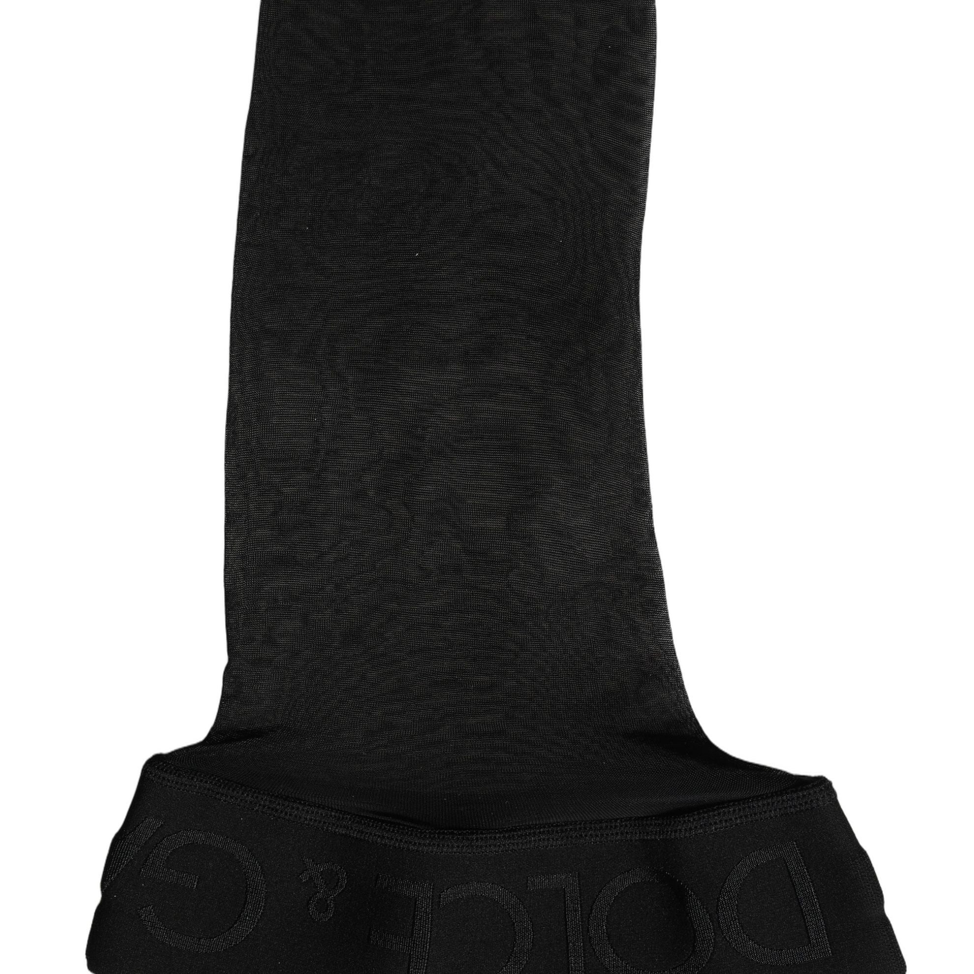 Dolce & Gabbana Black Sheer Nylon Thigh High Stockings Socks