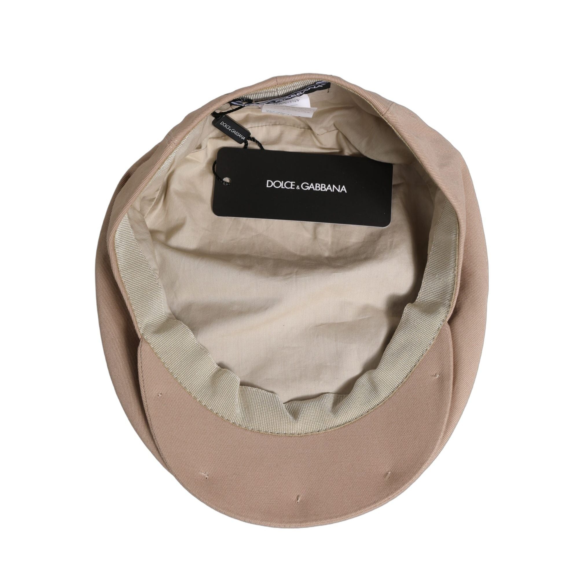 Dolce & Gabbana Men Beige Cotton Newsboy Cloth Capello Hat