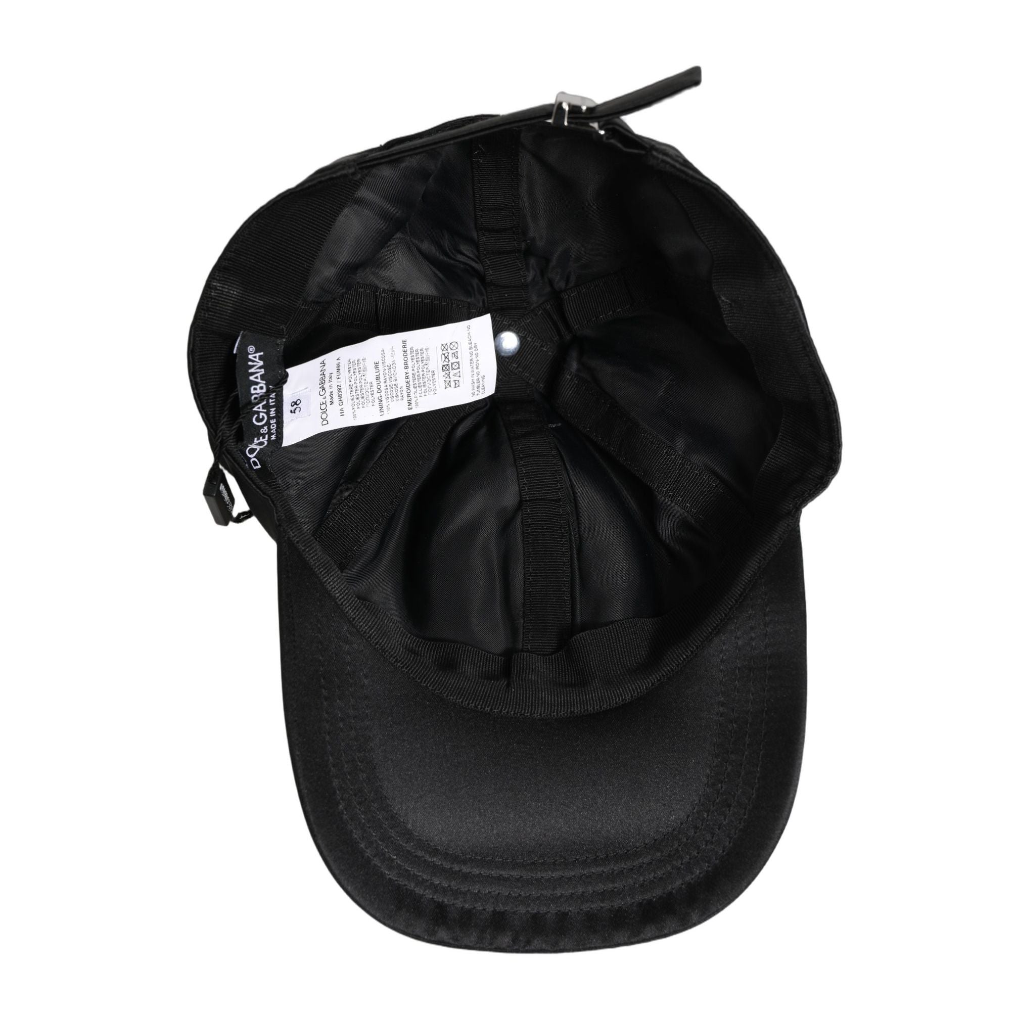 Dolce & Gabbana Men Black Velvet Animal Ears Baseball Cap Hat