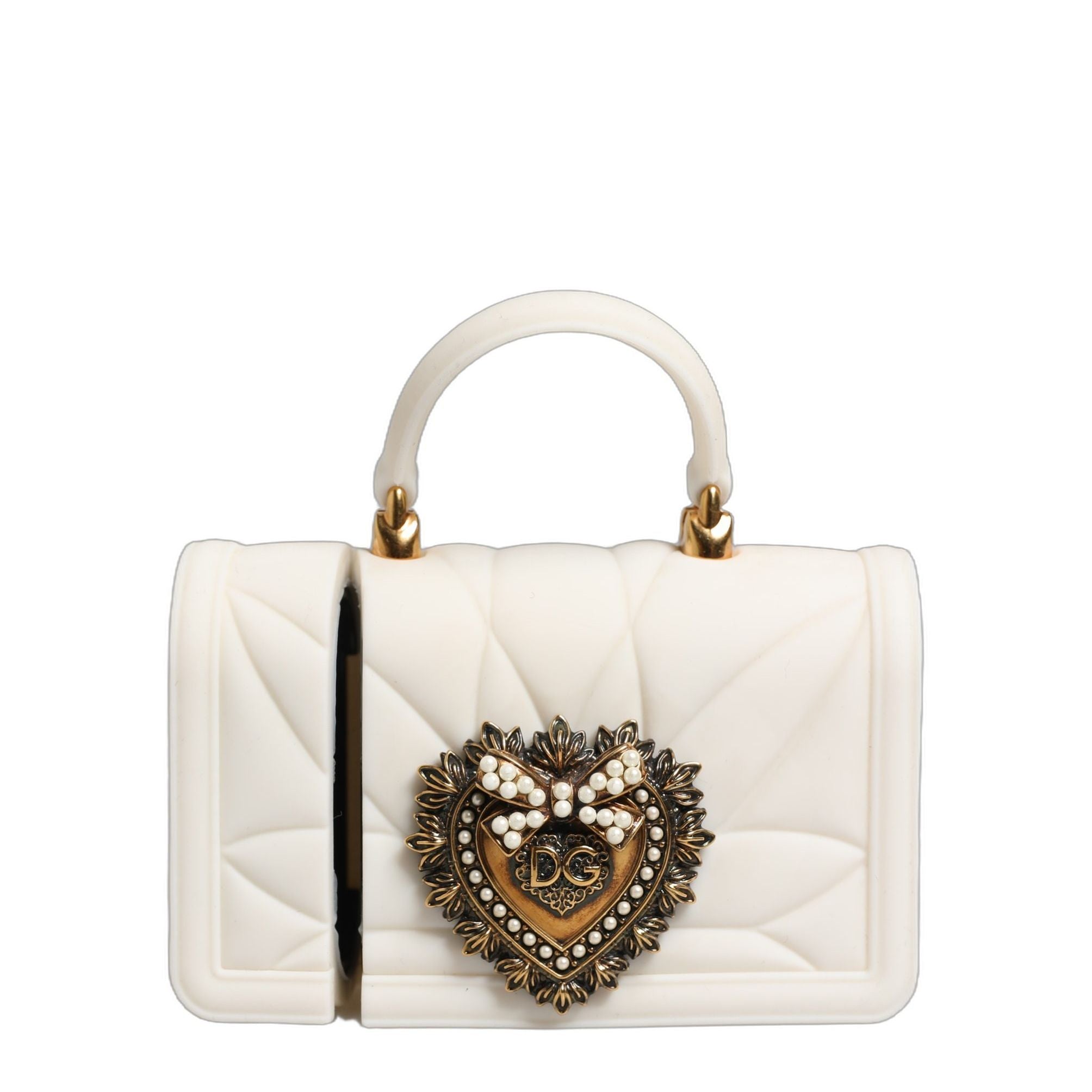 Dolce & Gabbana Case White Silicone Devotion Heart Cover Hand Bag Airpod