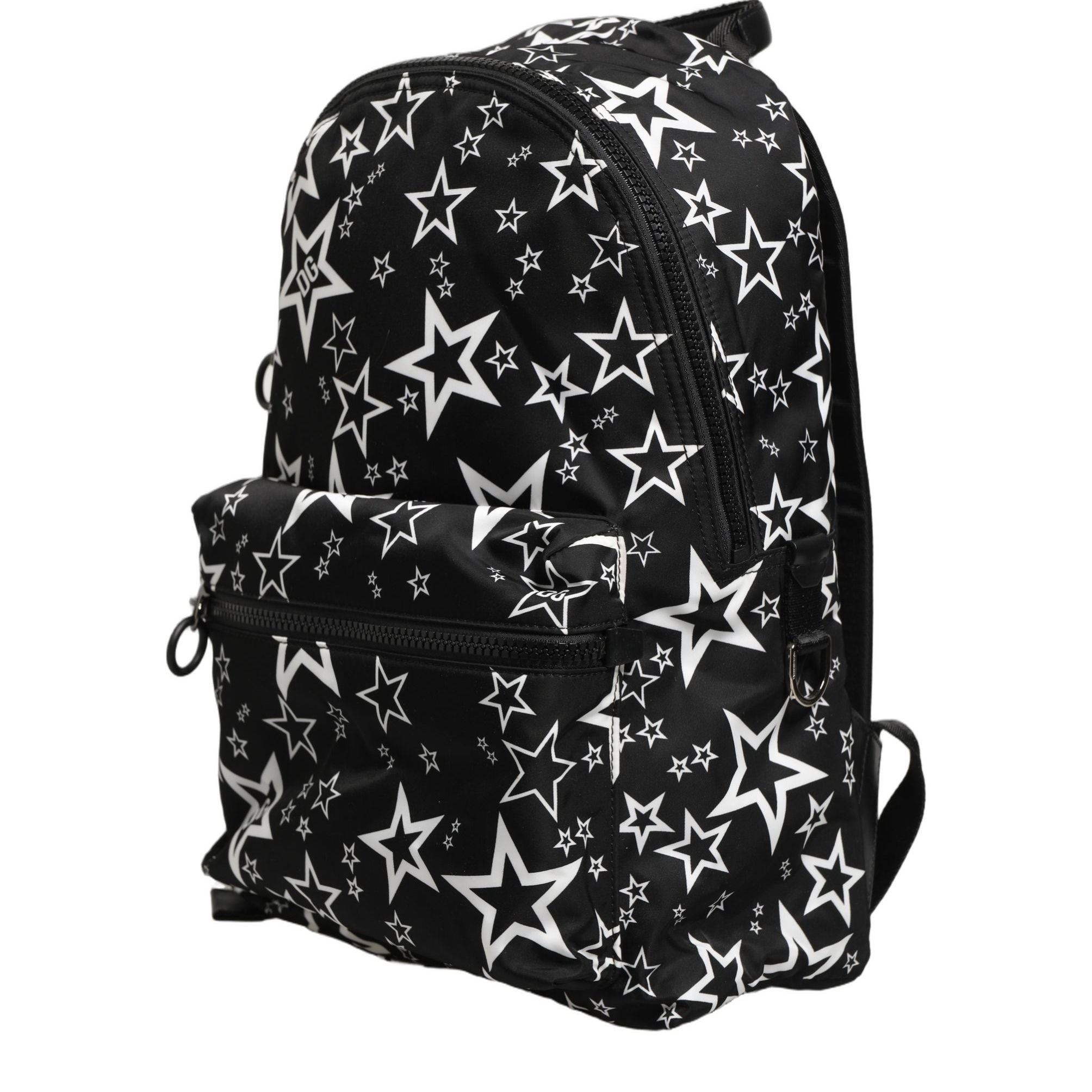 Dolce & Gabbana Black Millenial Stars Nylon Travel Backpack Borse Bag