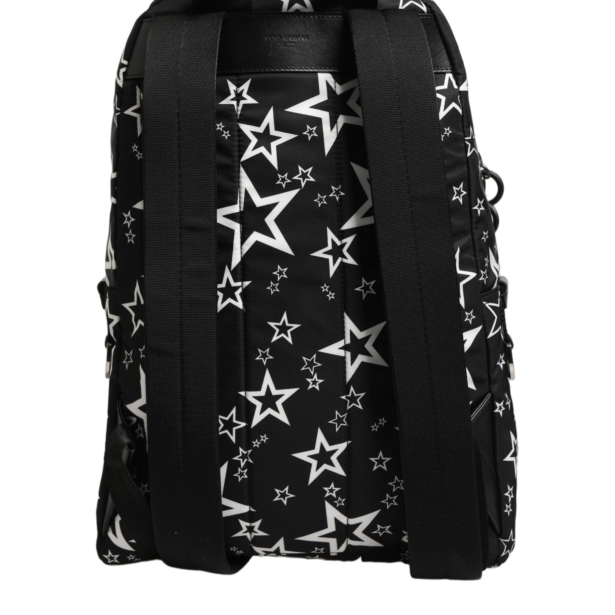 Dolce & Gabbana Black Millenial Stars Nylon Travel Backpack Borse Bag