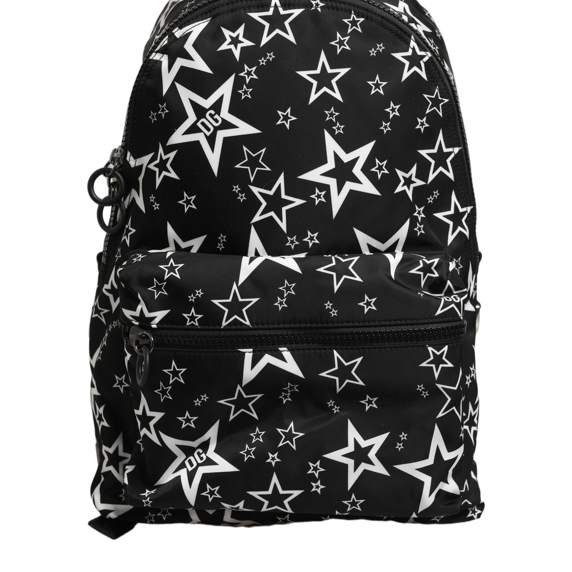 Dolce & Gabbana Black Millenial Stars Nylon Travel Backpack Borse Bag