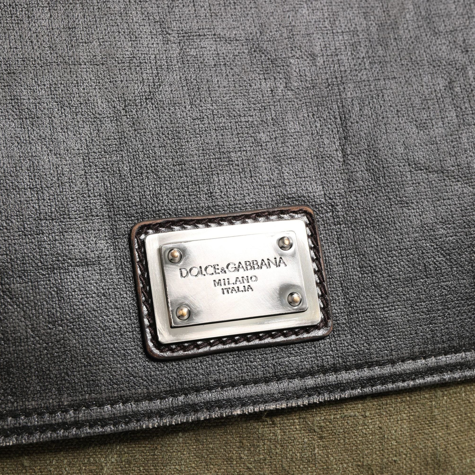 Dolce & Gabbana Military Green Two Tone Messenger Shoulder Borse Men Bag