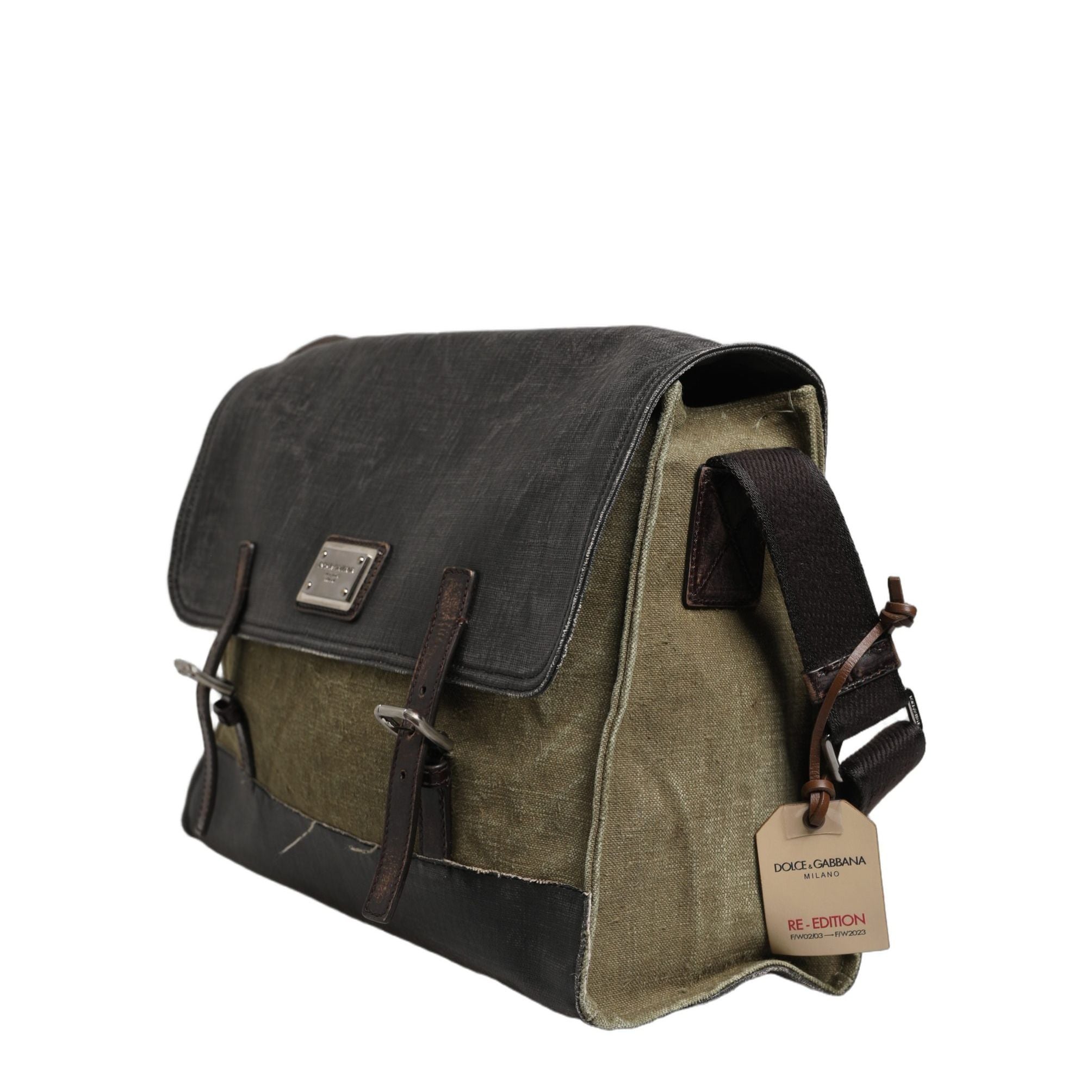 Dolce & Gabbana Military Green Two Tone Messenger Shoulder Borse Men Bag