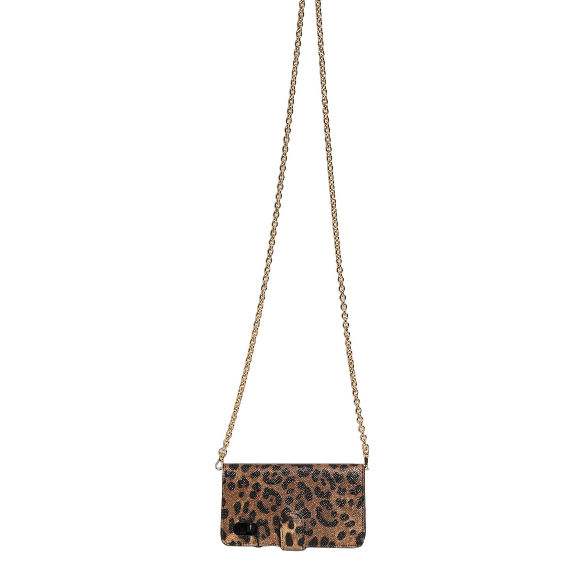 Dolce & Gabbana Flip Cover Brown Leopard Crystal iPhone X - XS Case
