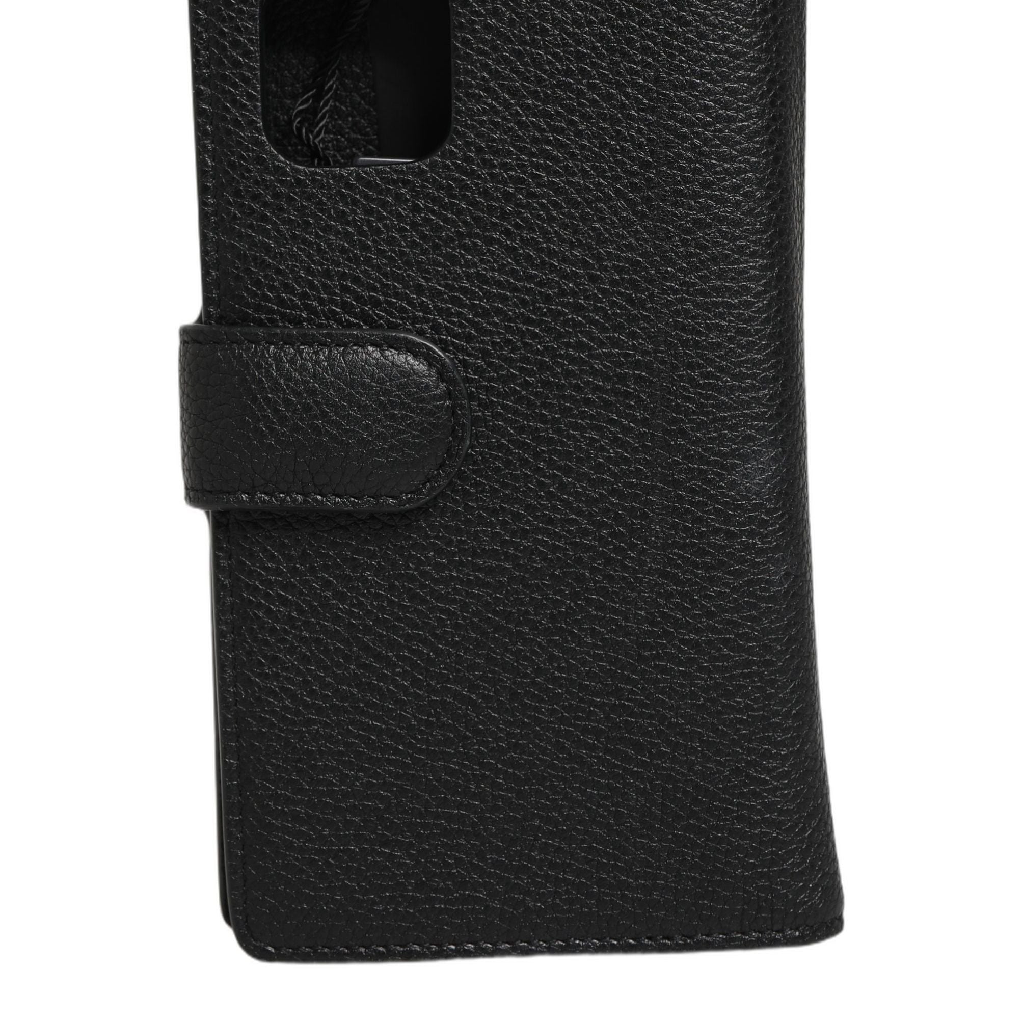 Dolce & Gabbana Case Flip Cover Black Calf Leather iPhone11 PRO Phone