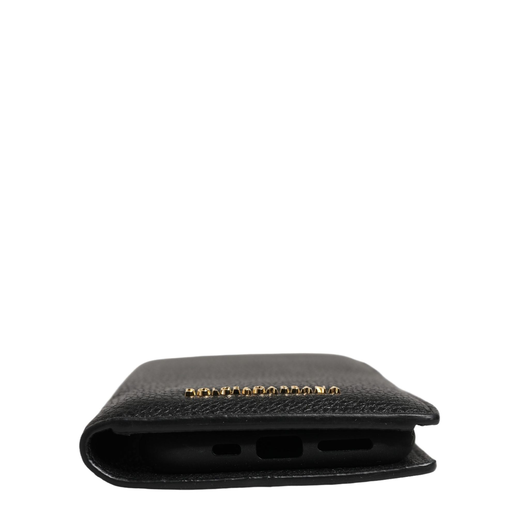 Dolce & Gabbana Case Flip Cover Black Calf Leather iPhone11 PRO Phone