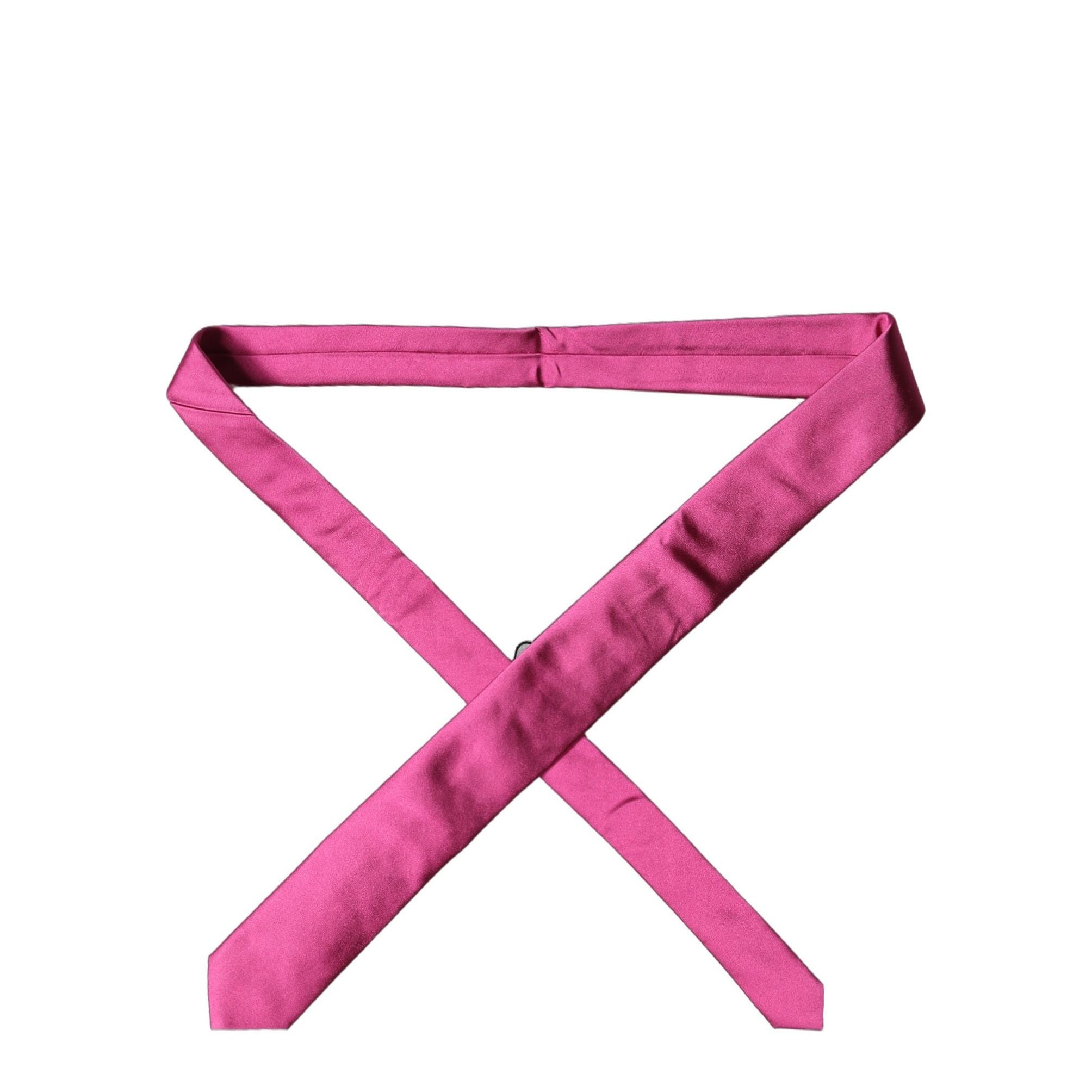 Dolce & Gabbana Fuchsia Pink Silk Satin Wide Adjustable Men Necktie Tie