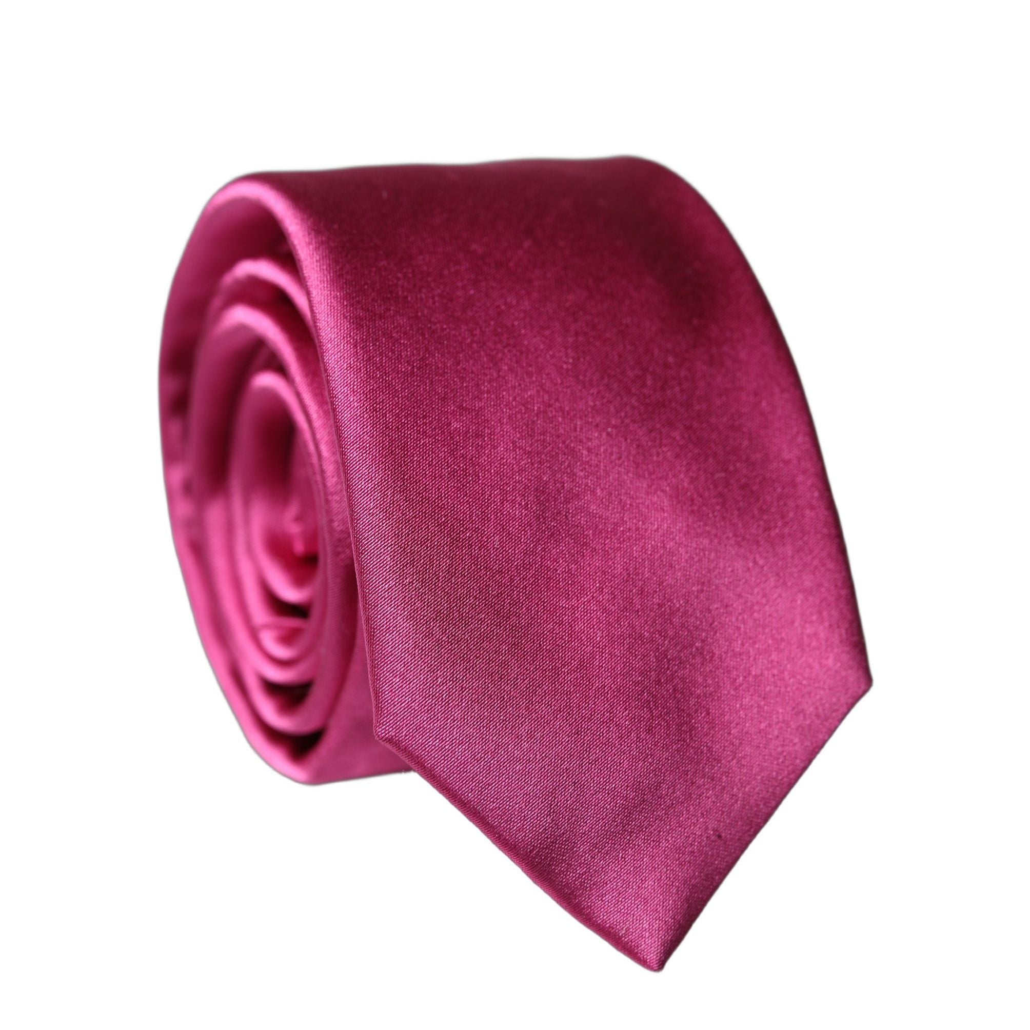 Dolce & Gabbana Fuchsia Pink Silk Satin Wide Adjustable Men Necktie Tie