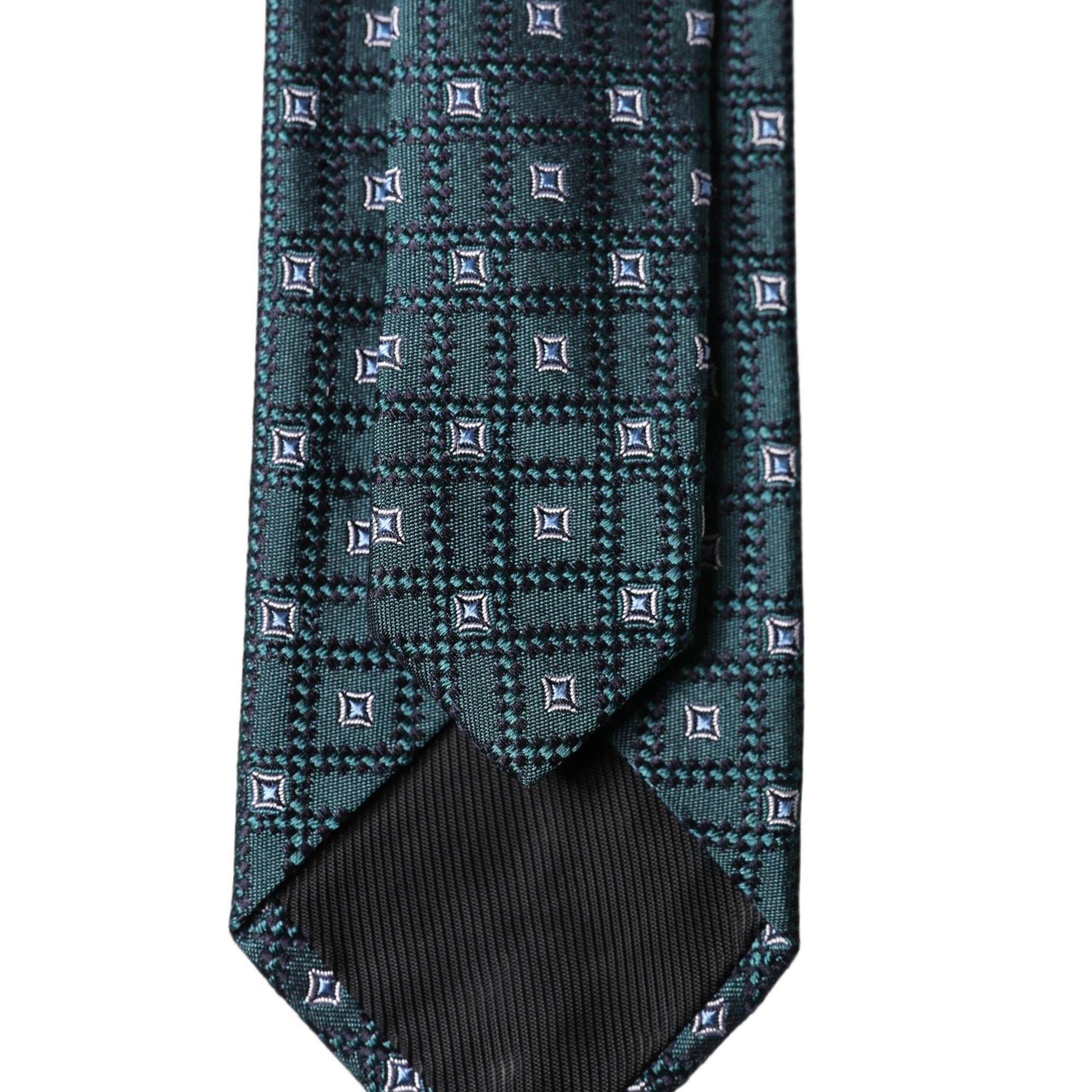 Dolce & Gabbana Dark Green Patterned Silk Adjustable Men Necktie Tie