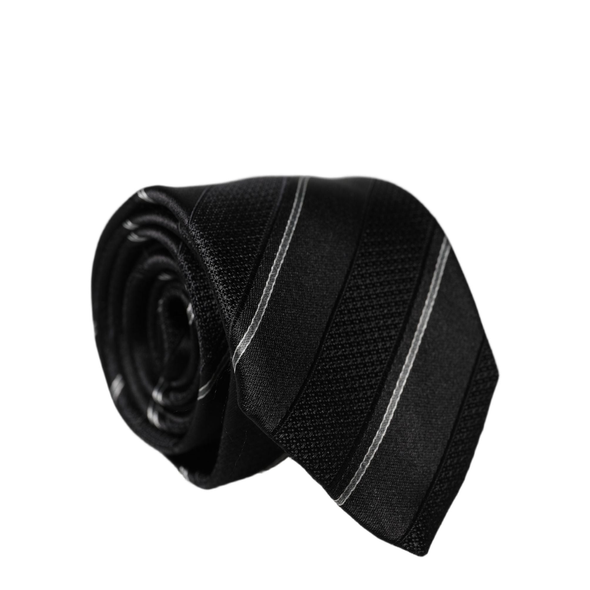 Dolce & Gabbana Black White Stripes 100% Silk Adjustable Men Necktie Tie