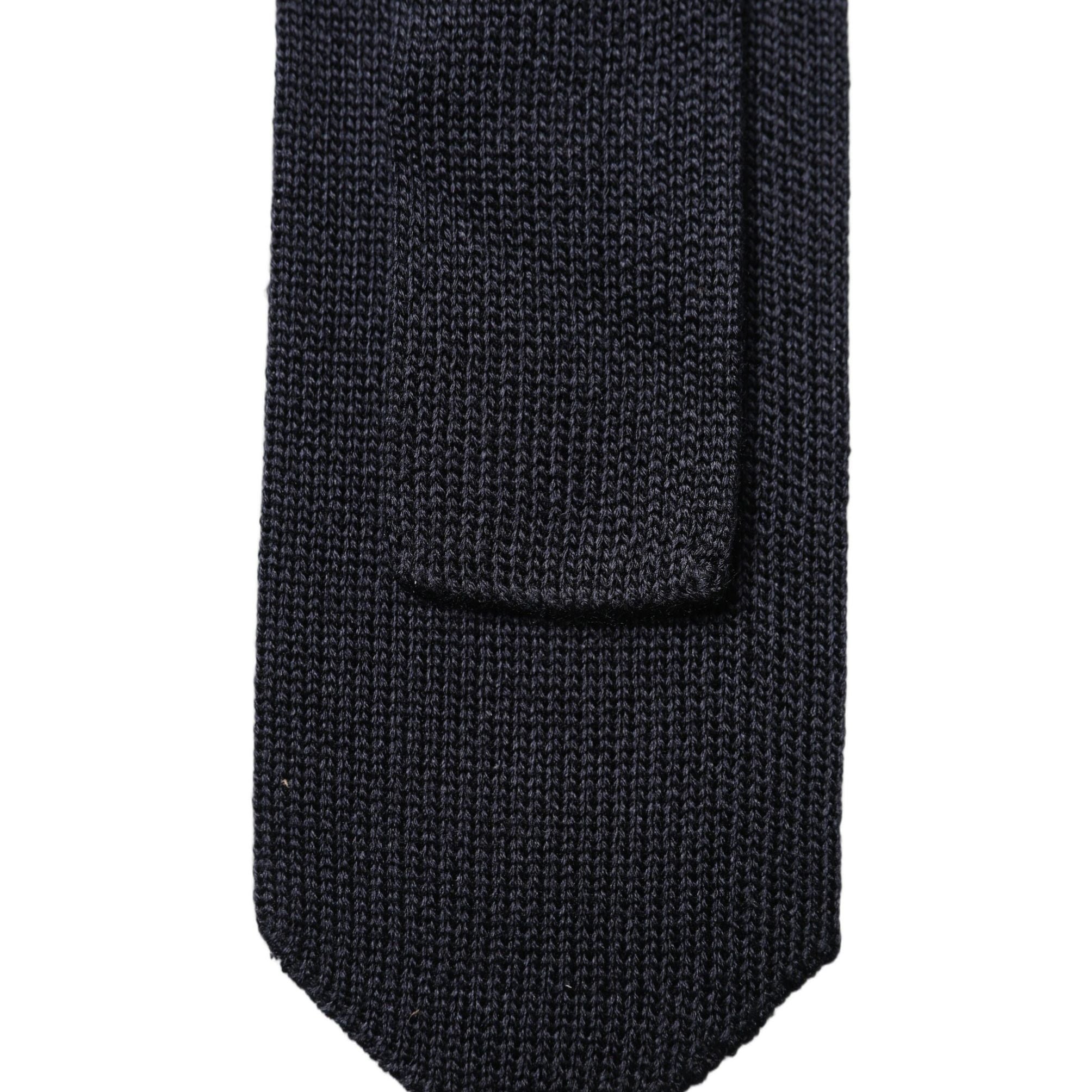 Dolce & Gabbana Dark Blue Solid 100% Silk Adjustable Men Necktie Tie