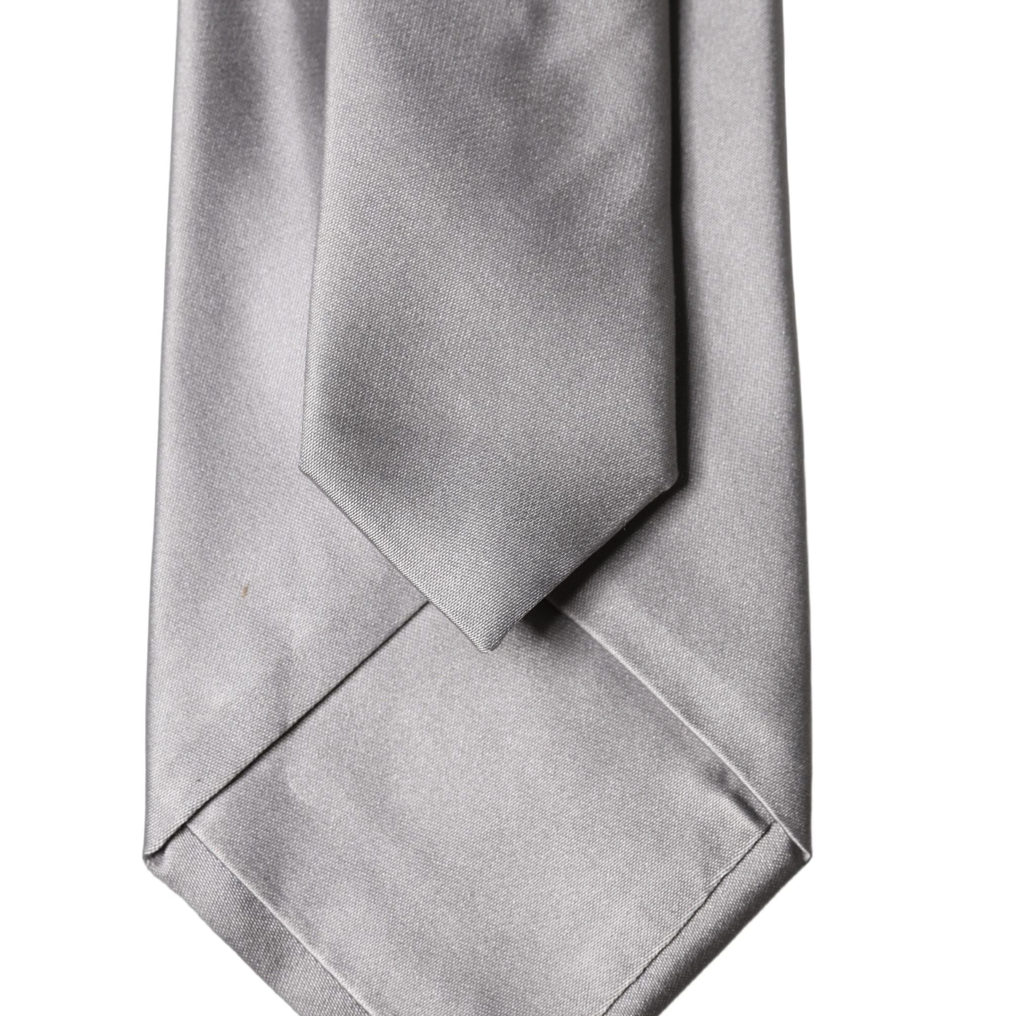 Dolce & Gabbana Gray Satin 100% Silk Adjustable Men Tied Necktie Tie