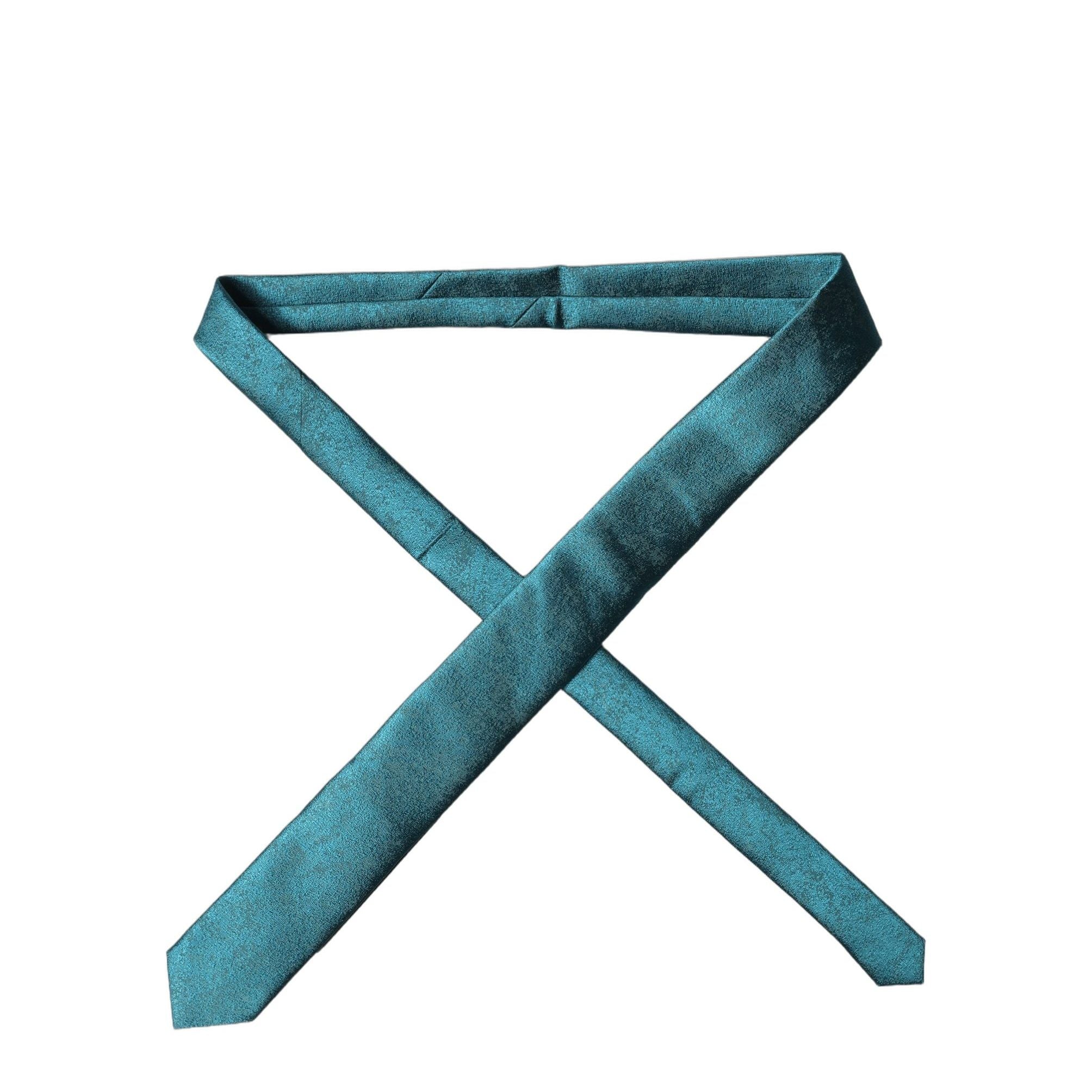 Dolce & Gabbana Deep Teal Solid Silk Adjustable Men Tied Necktie Tie