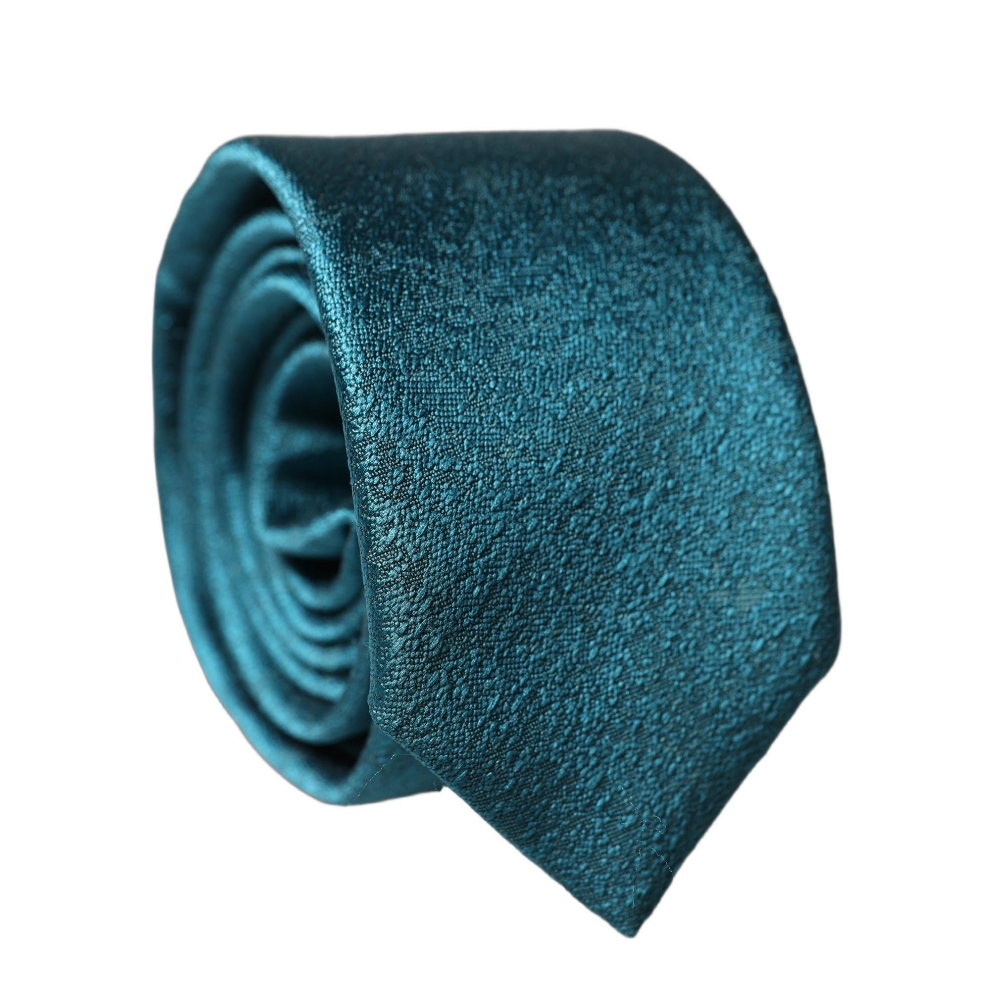 Dolce & Gabbana Deep Teal Solid Silk Adjustable Men Tied Necktie Tie